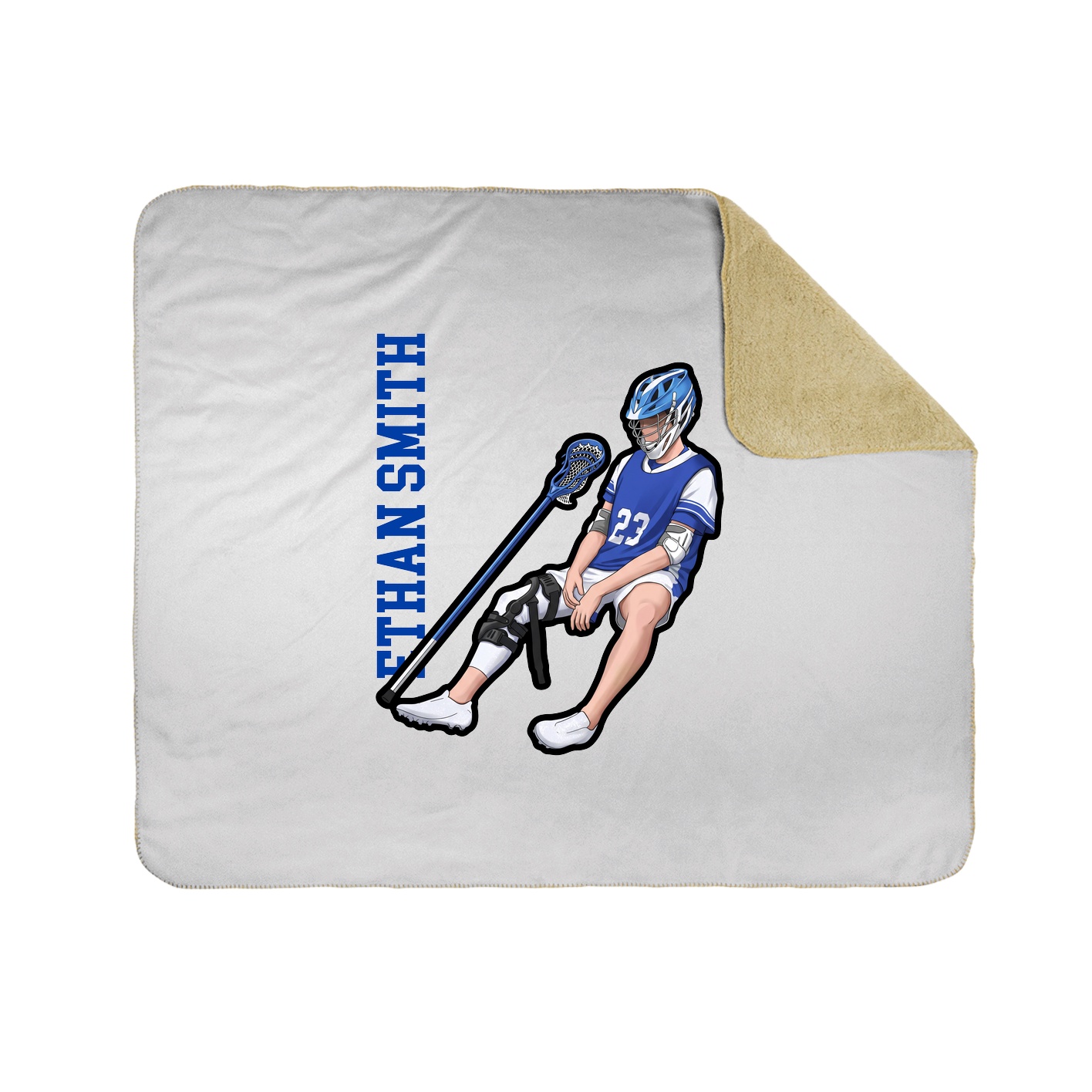 Throw Blanket — Name Vertical in White