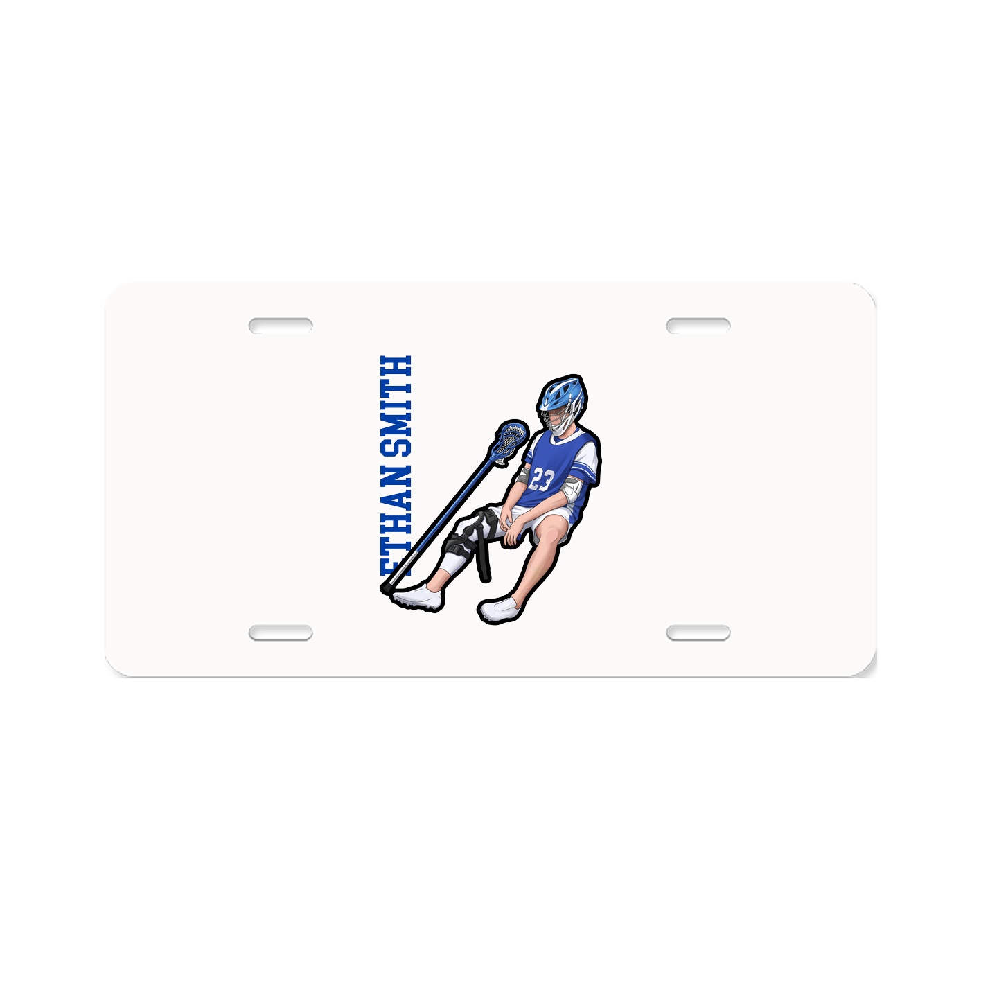 License Plate — Name Vertical in Classic