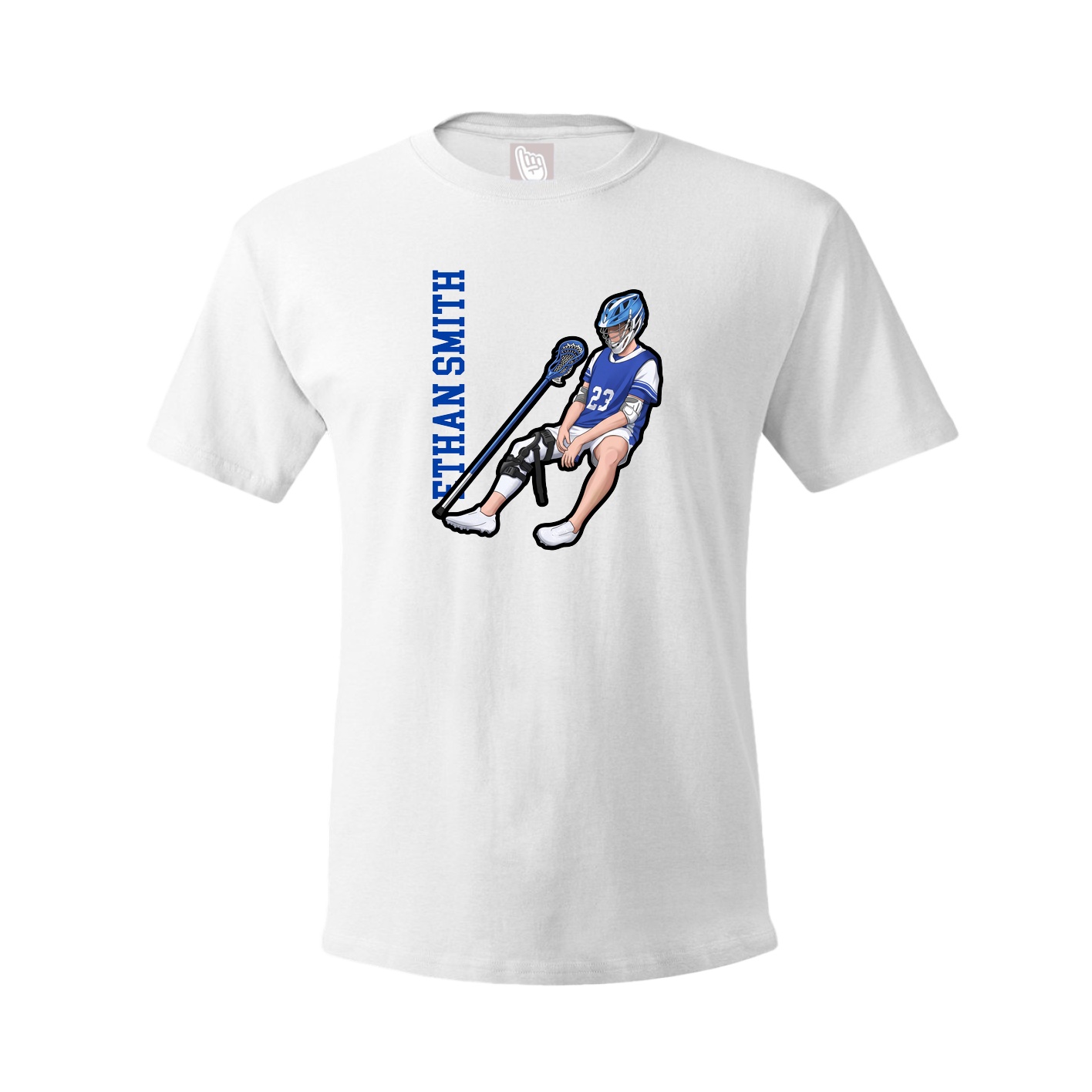 Tee — Name Vertical in White