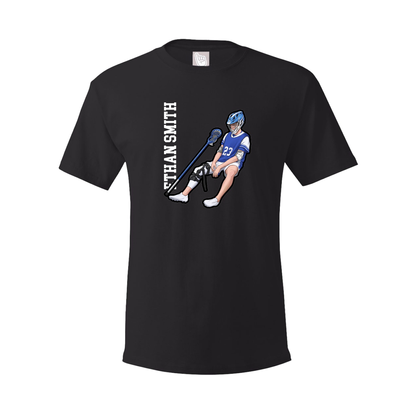 Youth Tee — Name Vertical in Black