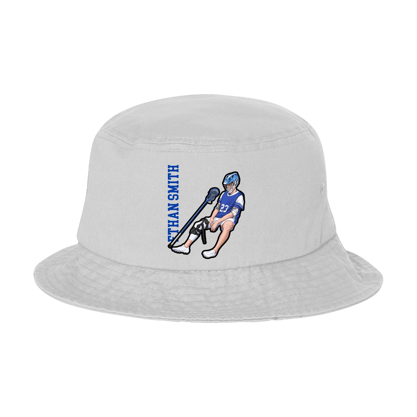 Bucket Cap — Name Vertical in White