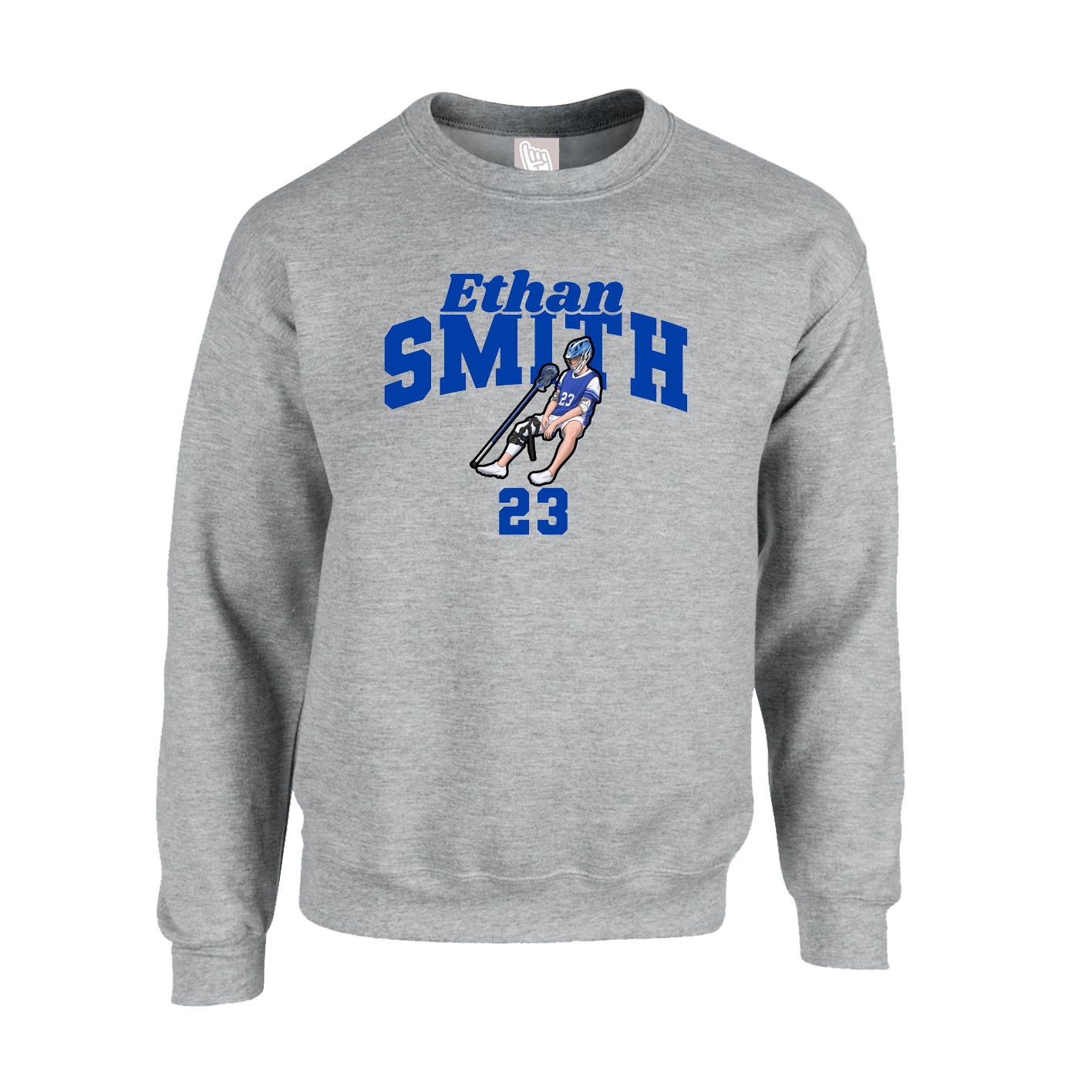 Fleece Crew — Signature Arch in Grey