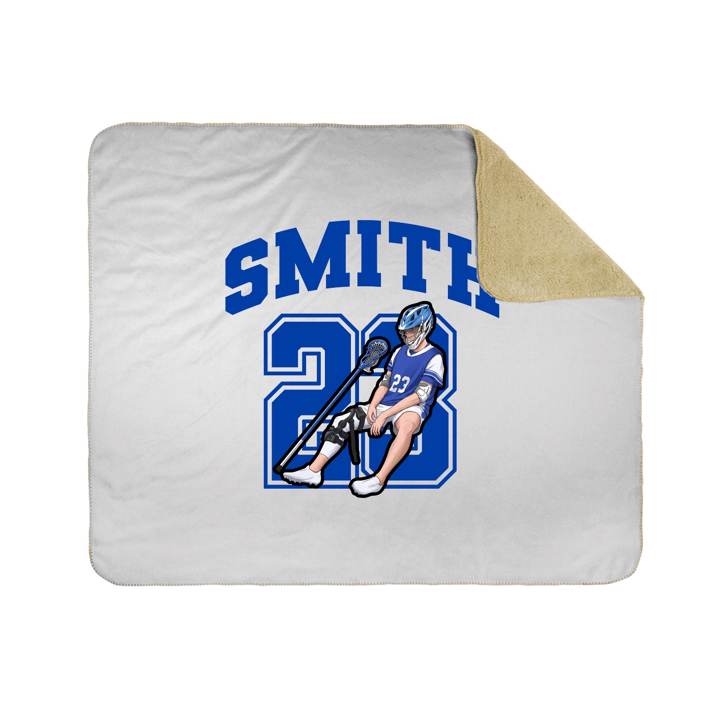 Throw Blanket — Number in White