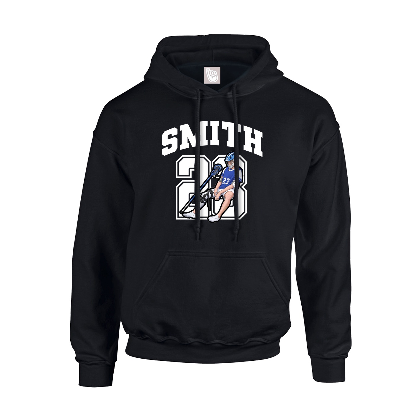 Youth Hoodie — Number in Black
