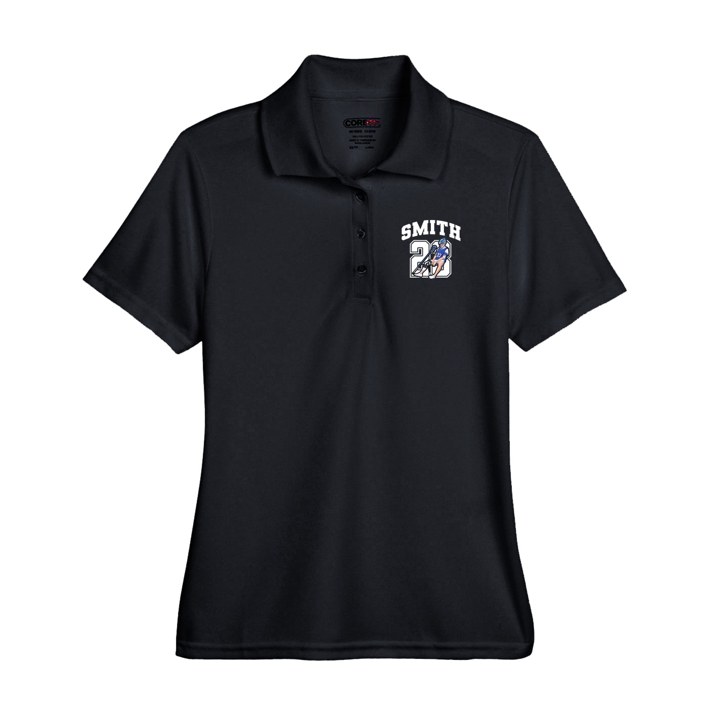 Performance Polo — Number in Black