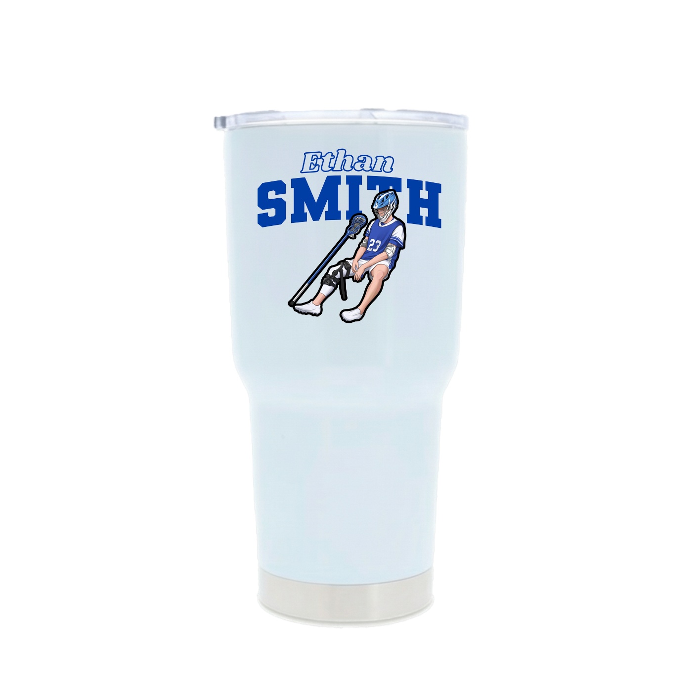 30oz Stainless Steel Tumbler — Name Arch in White