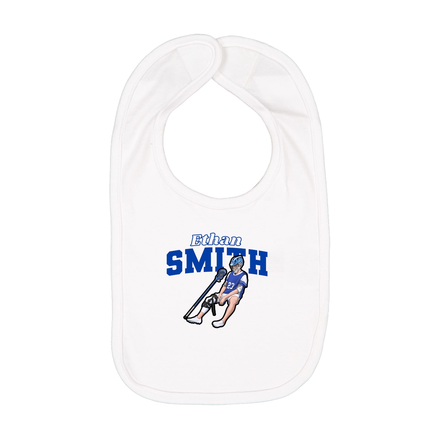 Infant Bib — Name Arch in White