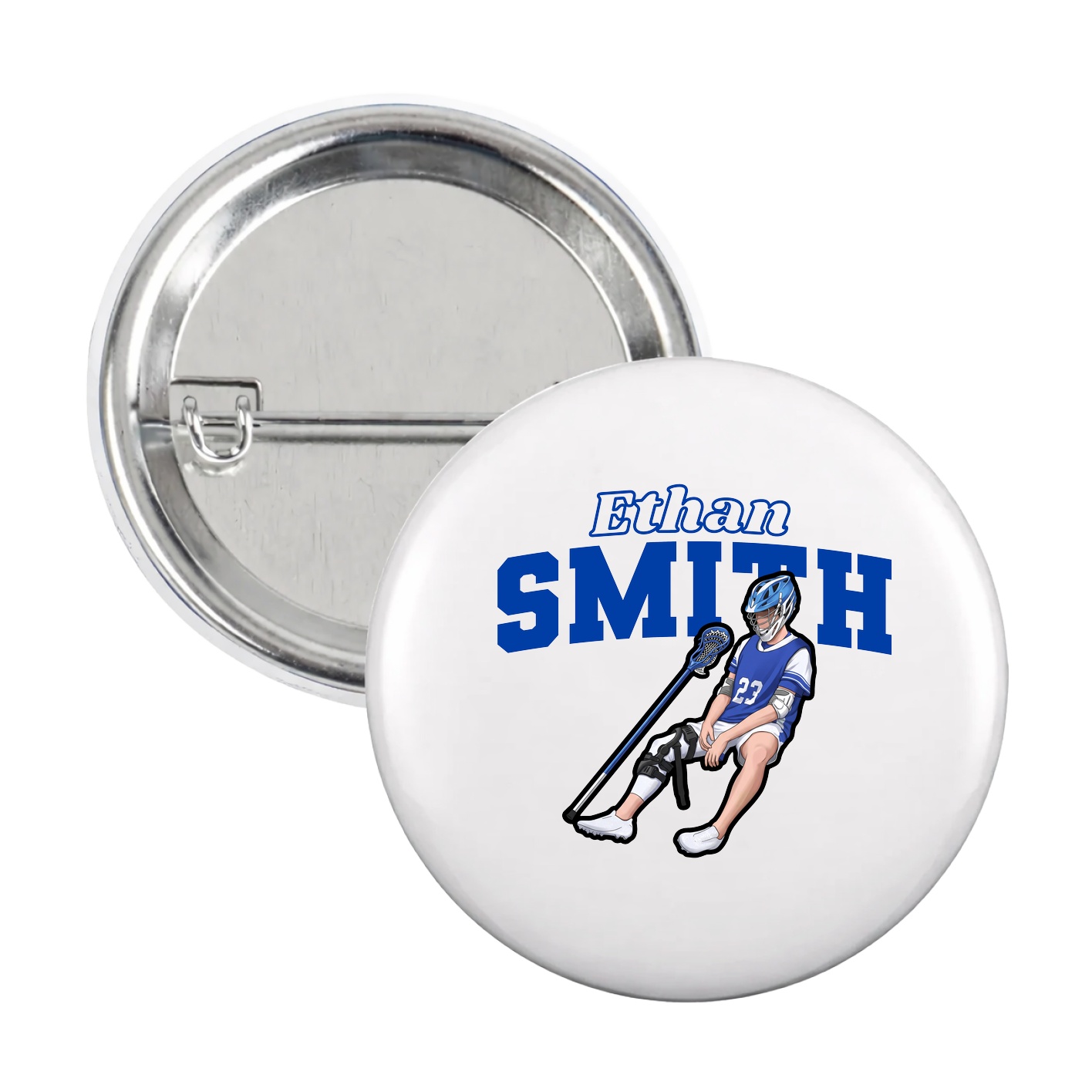 Game Day Button — Name Arch in White