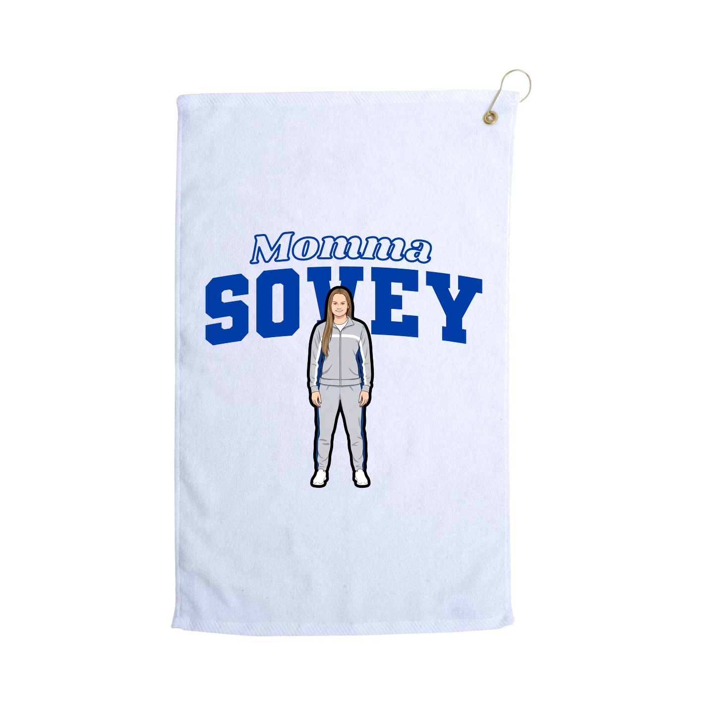 Golf Towel — Mothers Day Block in White
