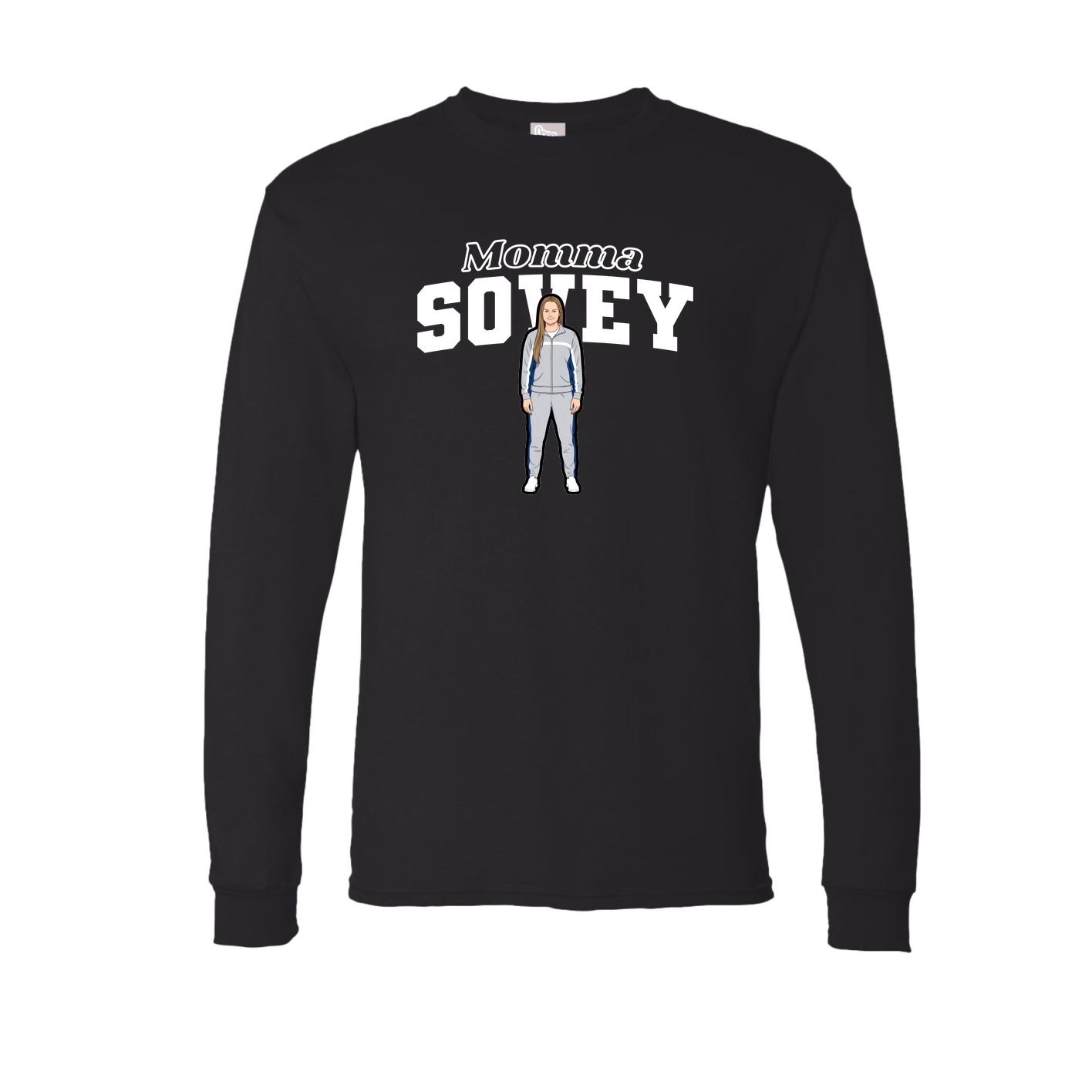 Long Sleeve Tee — Mothers Day Block in Black