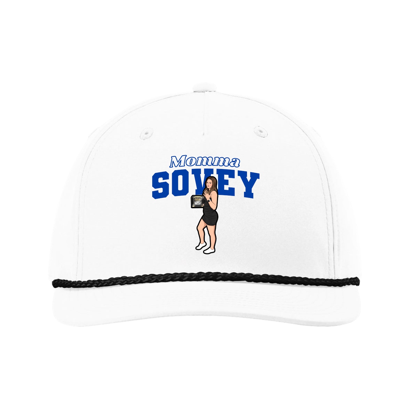 Five-Panel Classic Rope Cap — Mothers Day Block in White