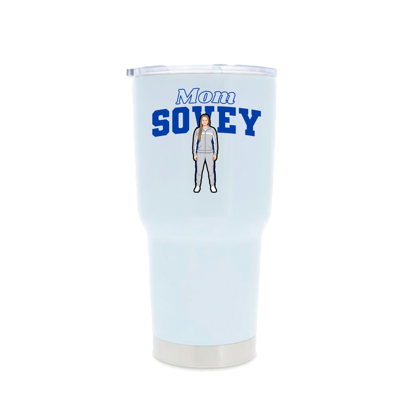 30oz Stainless Steel Tumbler — Mothers Day Block in White