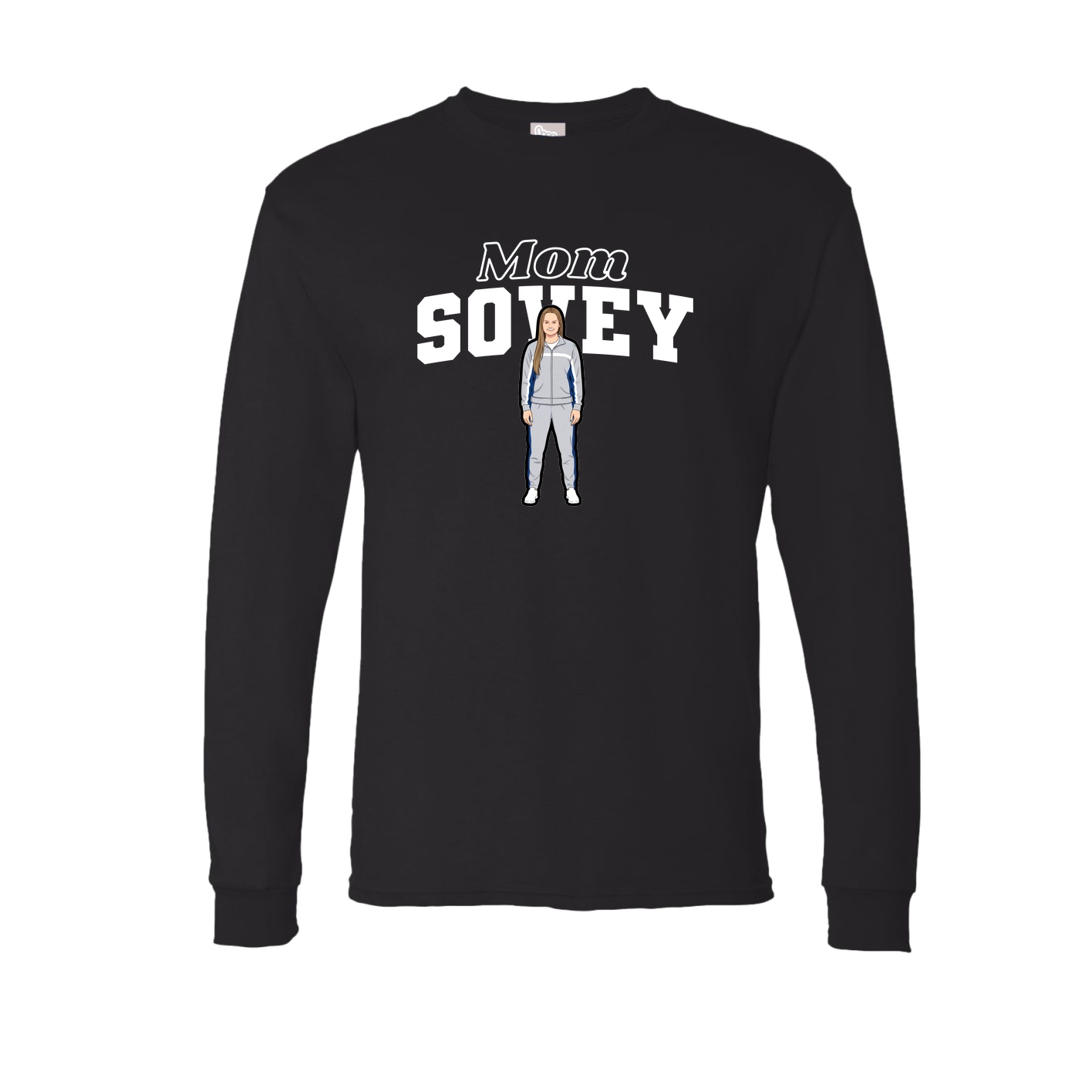 Long Sleeve Tee — Mothers Day Block in Black