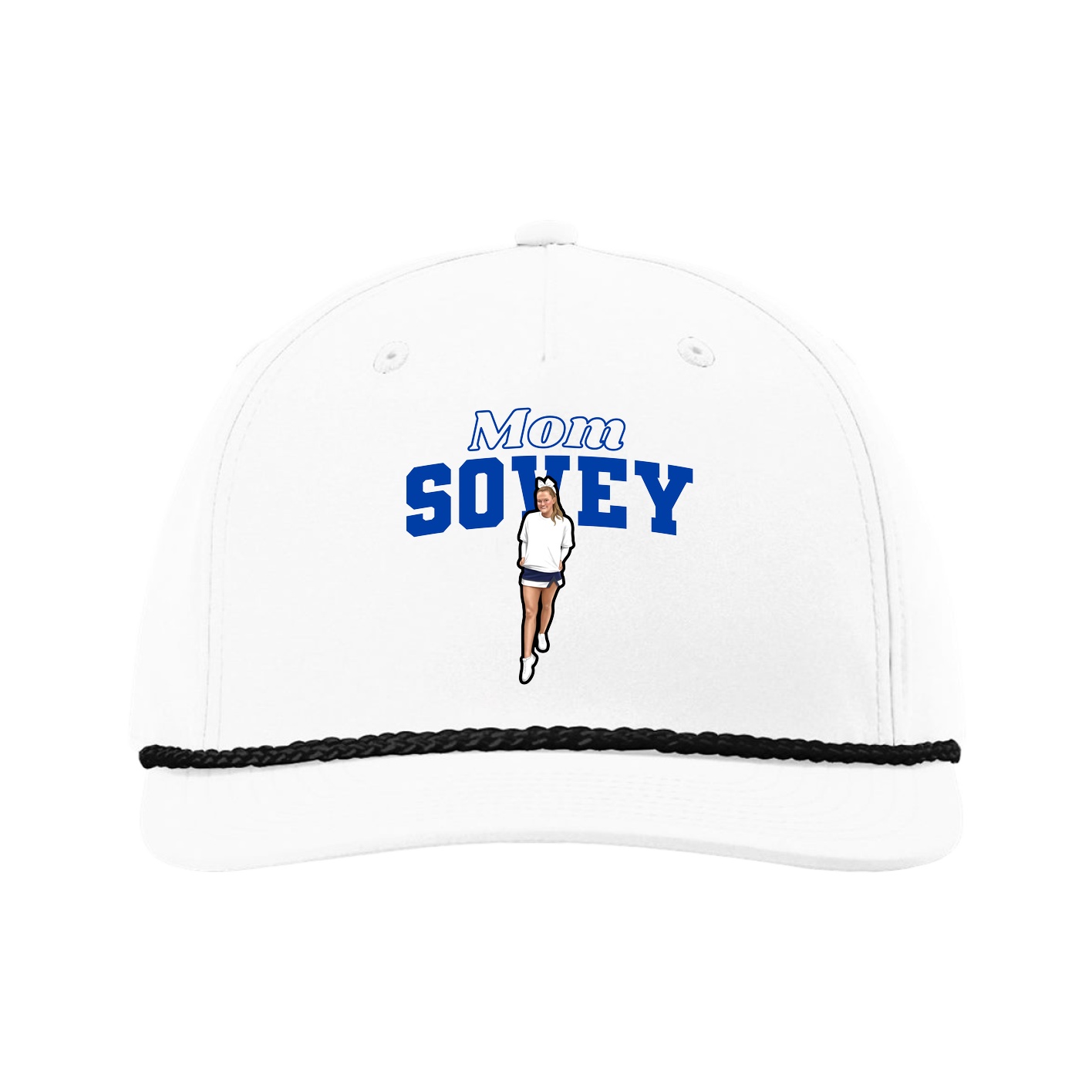 Five-Panel Classic Rope Cap — Mothers Day Block in White
