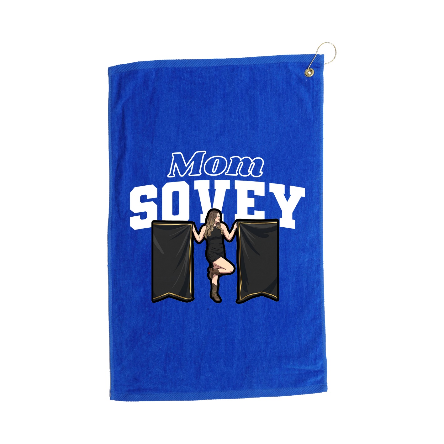 Golf Towel — Mothers Day Block in Royal