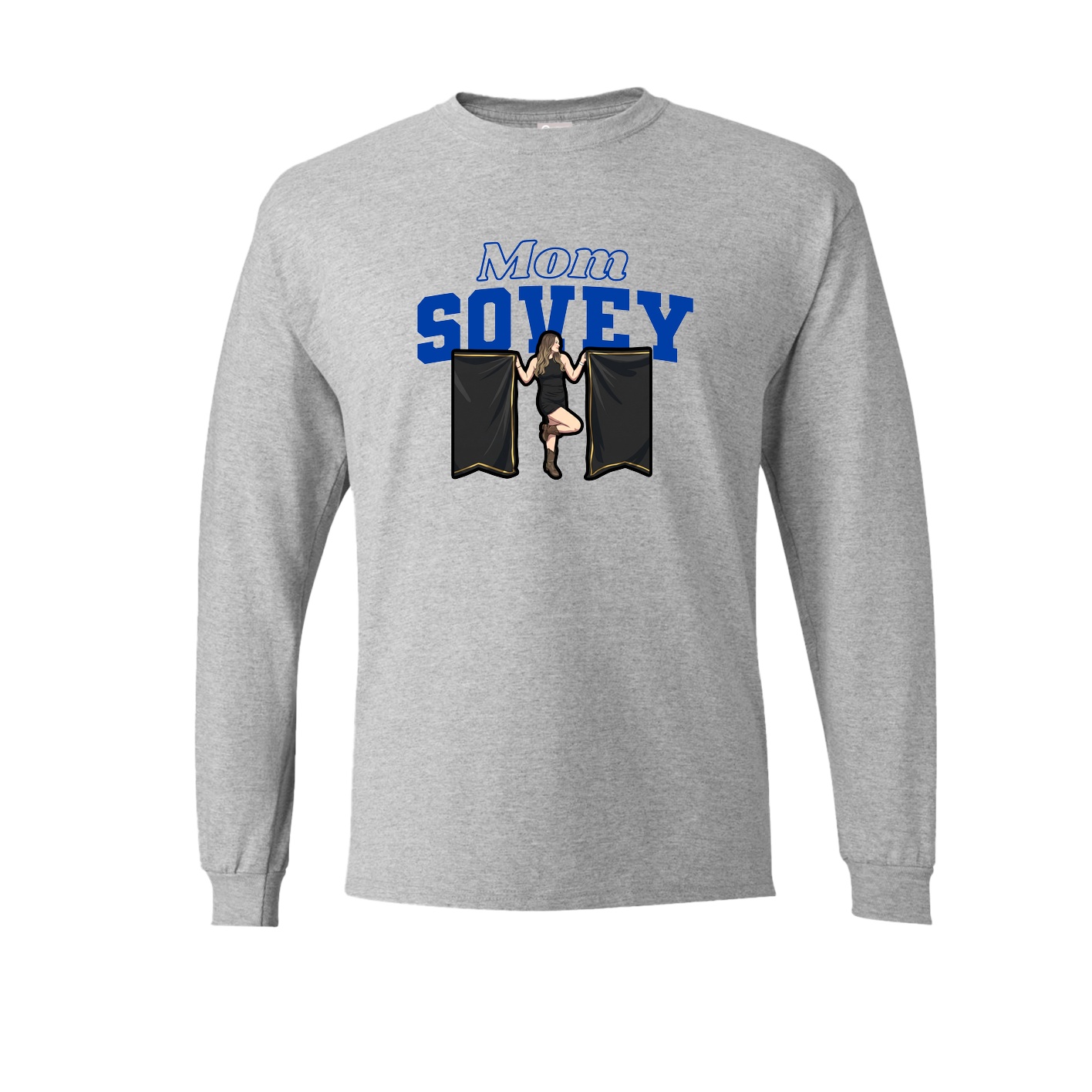 Long Sleeve Tee — Mothers Day Block in Grey