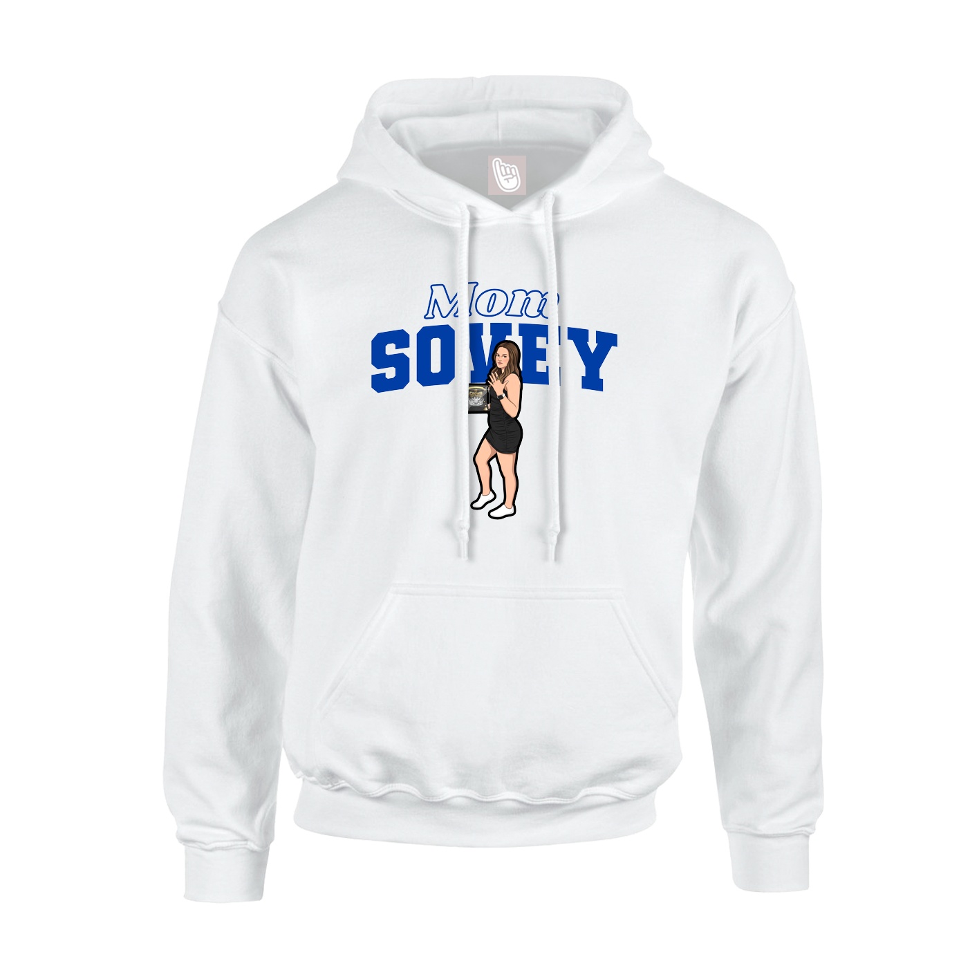 Youth Hoodie — Mothers Day Block in White