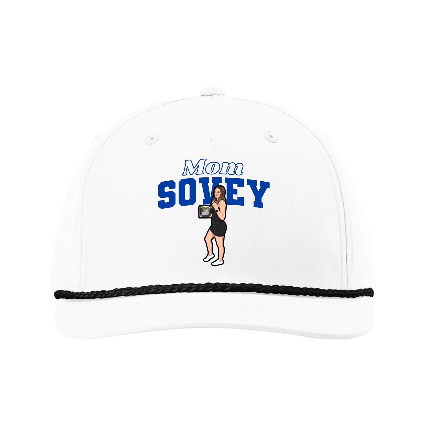 Five-Panel Classic Rope Cap — Mothers Day Block in White