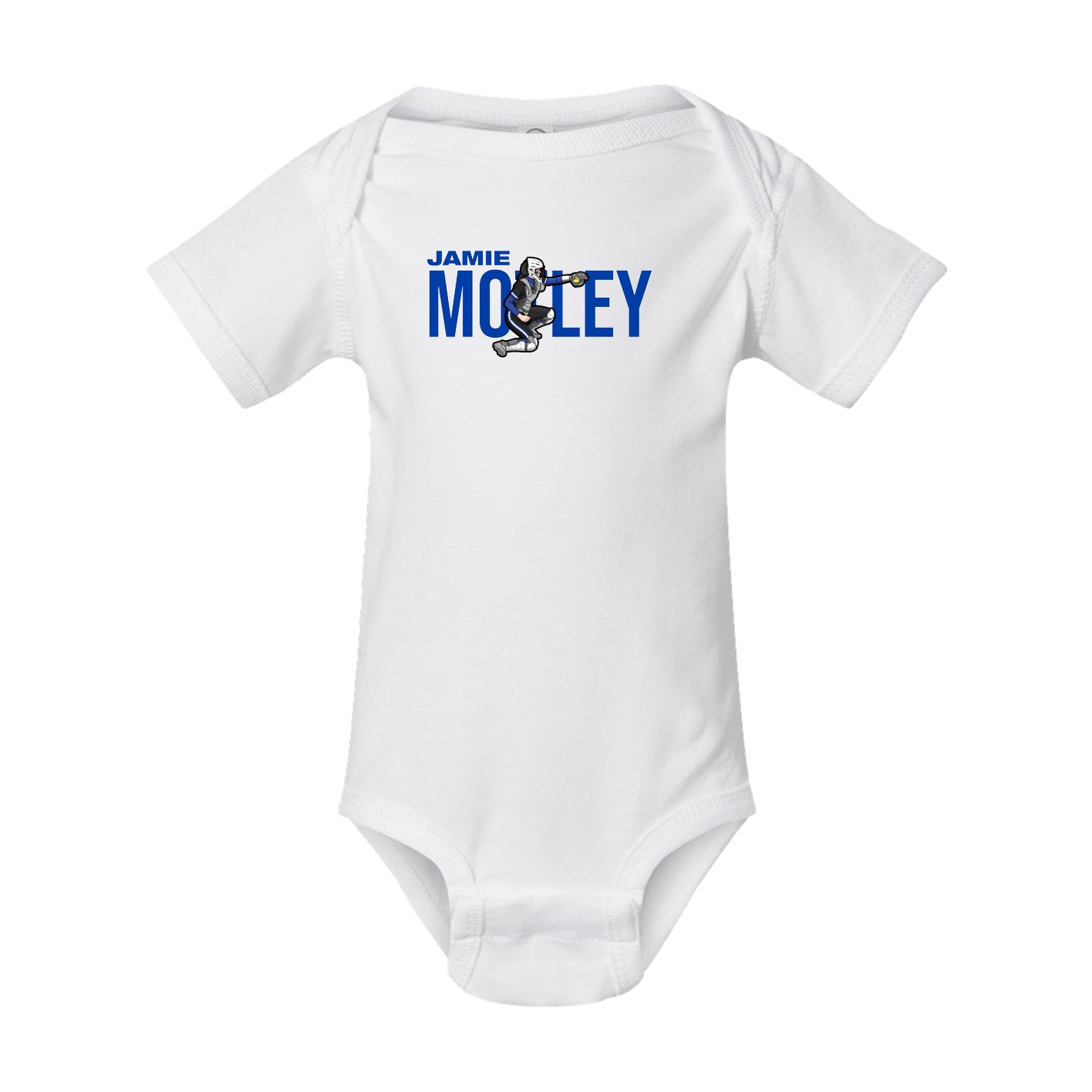 Baby Onesie — Player Name in White