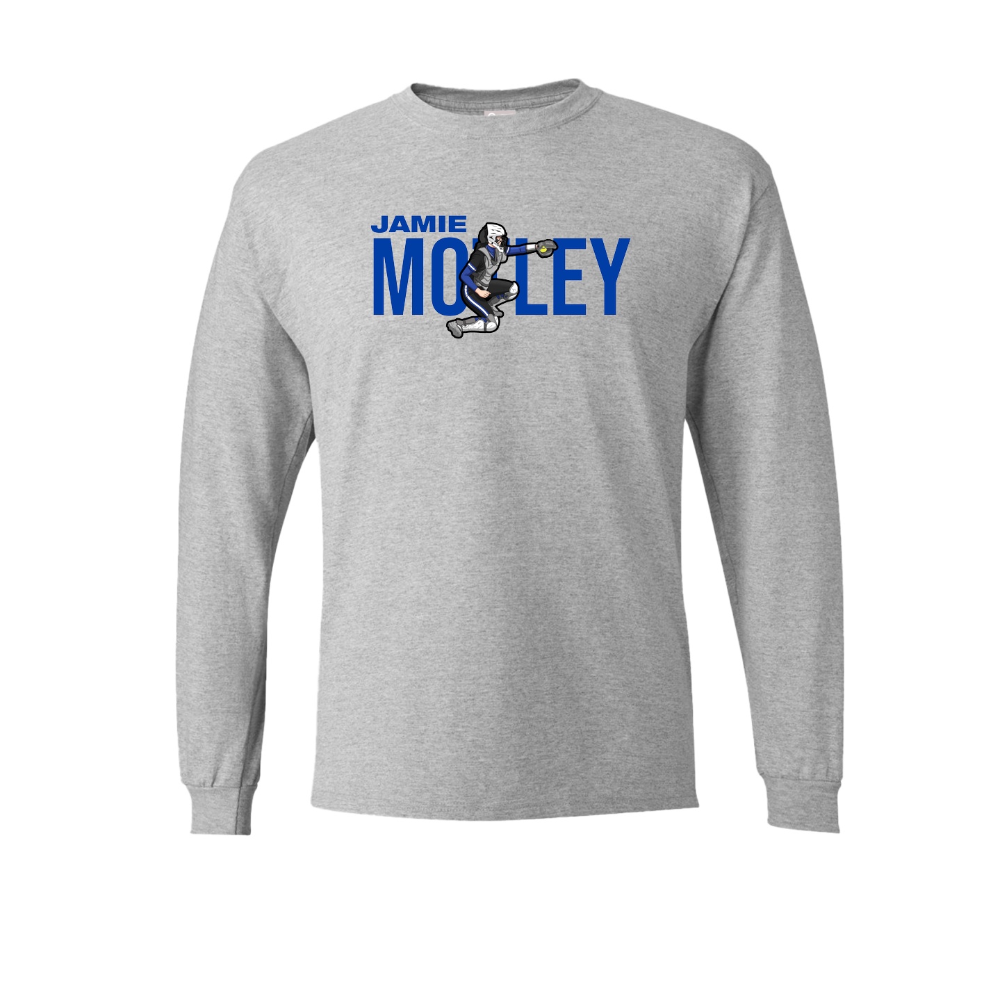 Long Sleeve Tee — Player Name in Grey