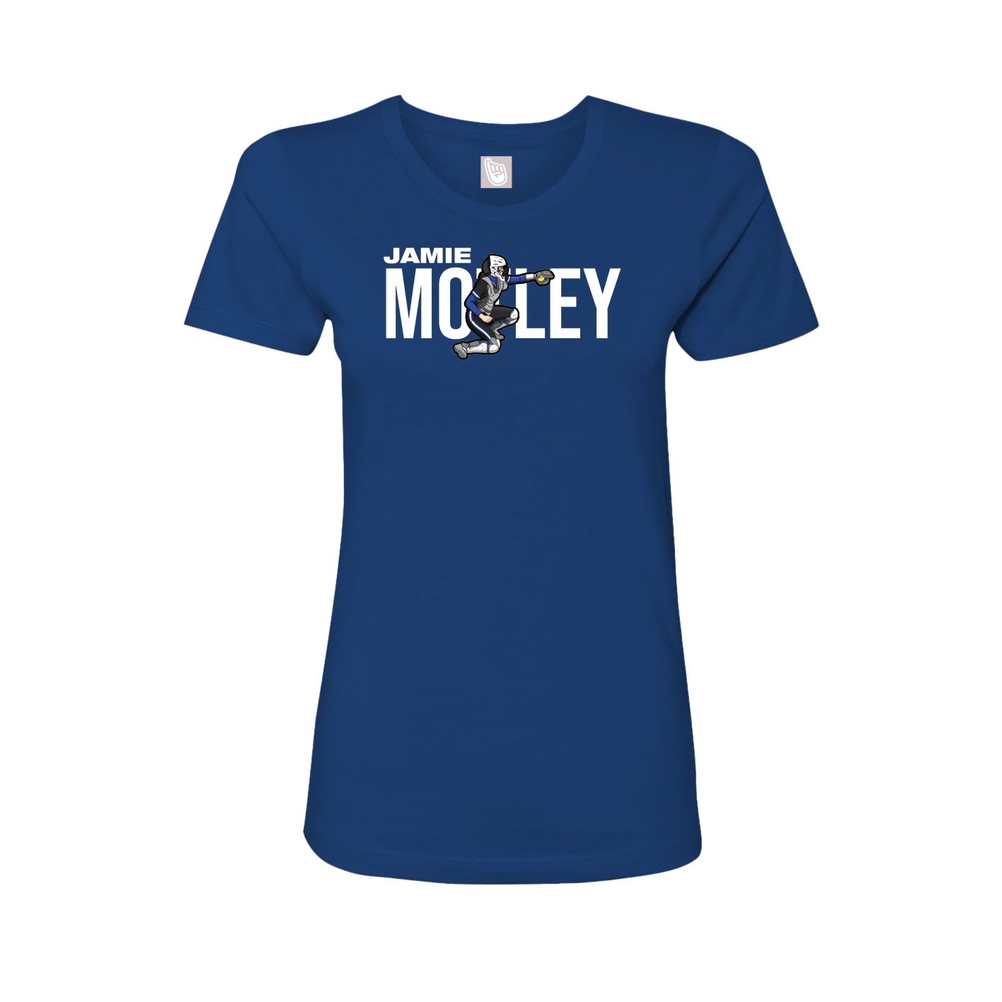 Fitted Women's Tee — Player Name in Royal