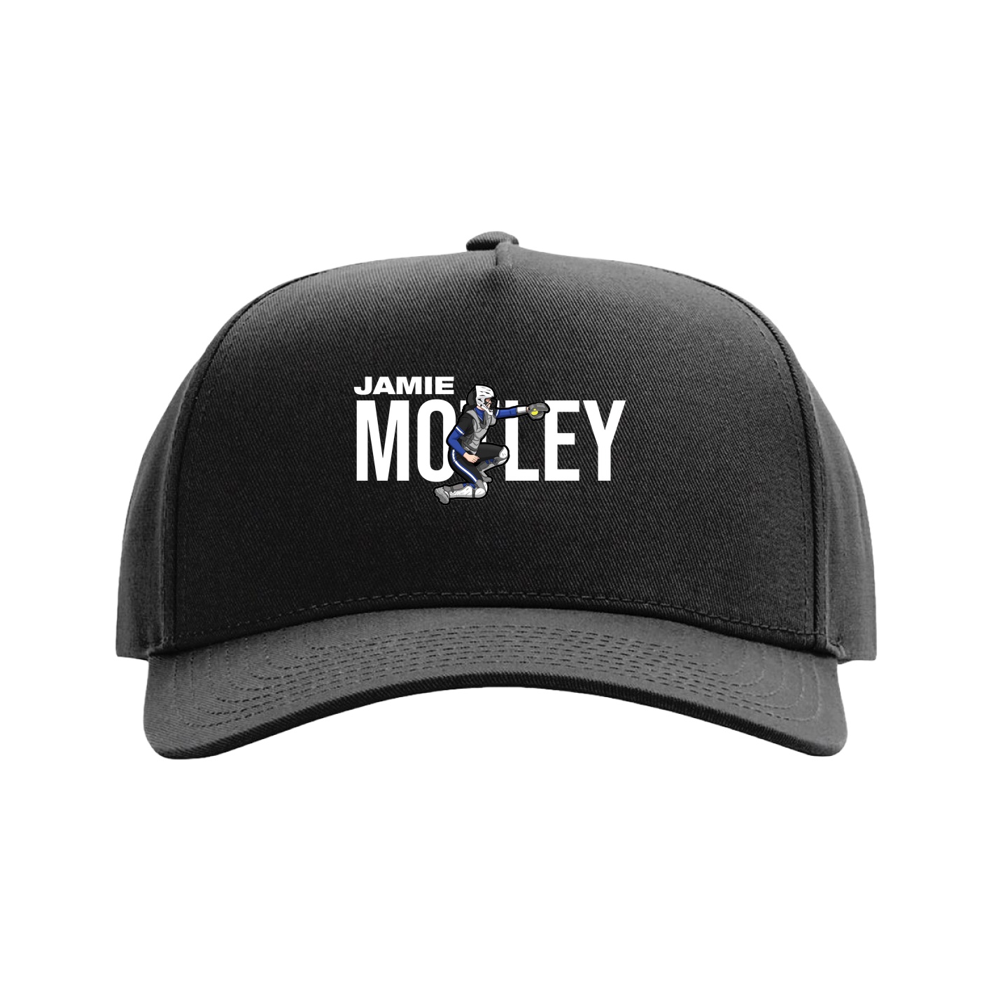 Full Fabric Five-Panel Champ Cap — Player Name in Black