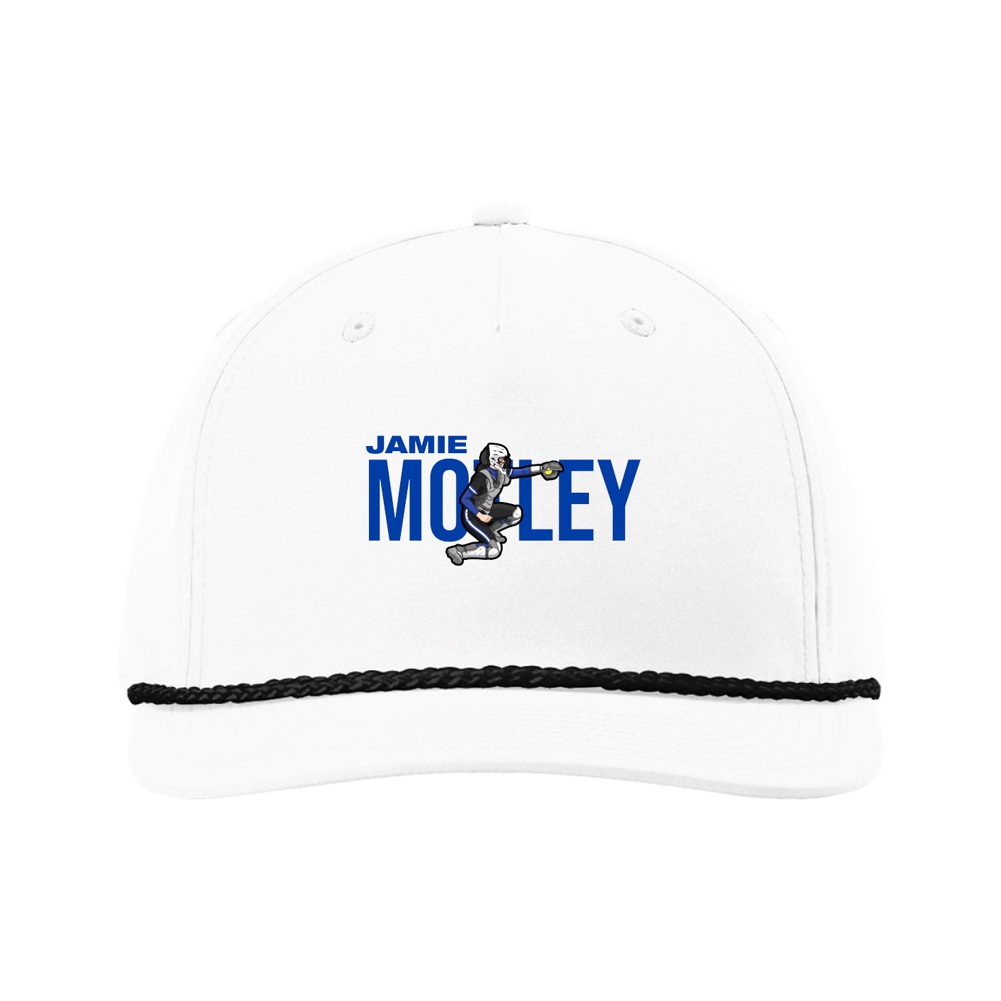 Five-Panel Classic Rope Cap — Player Name in White