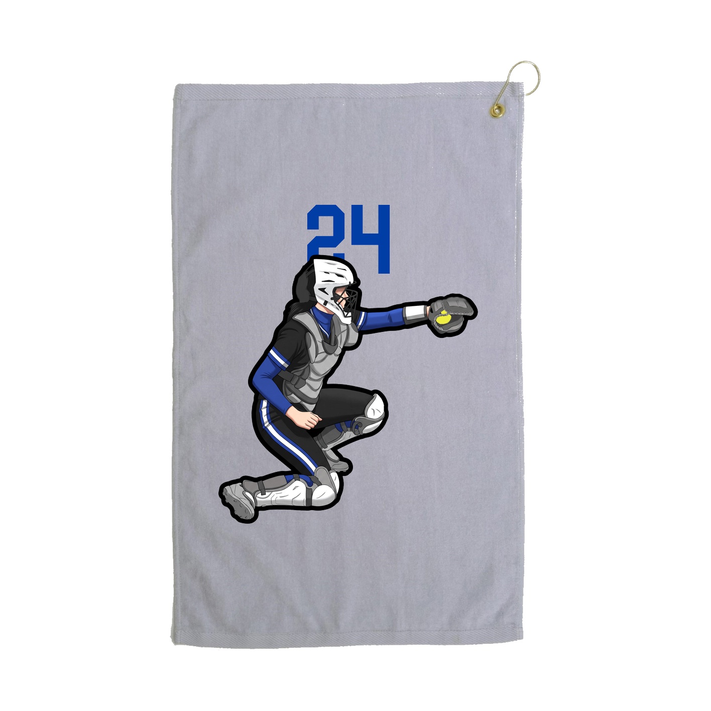 Golf Towel — Number Top in Grey