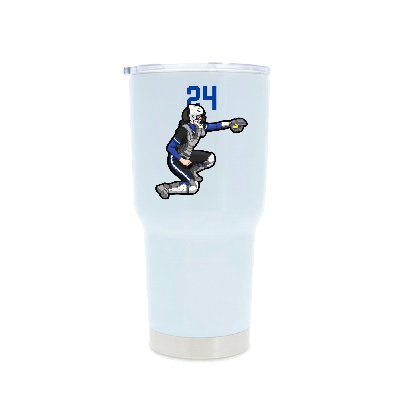 30oz Stainless Steel Tumbler — Number Top in White