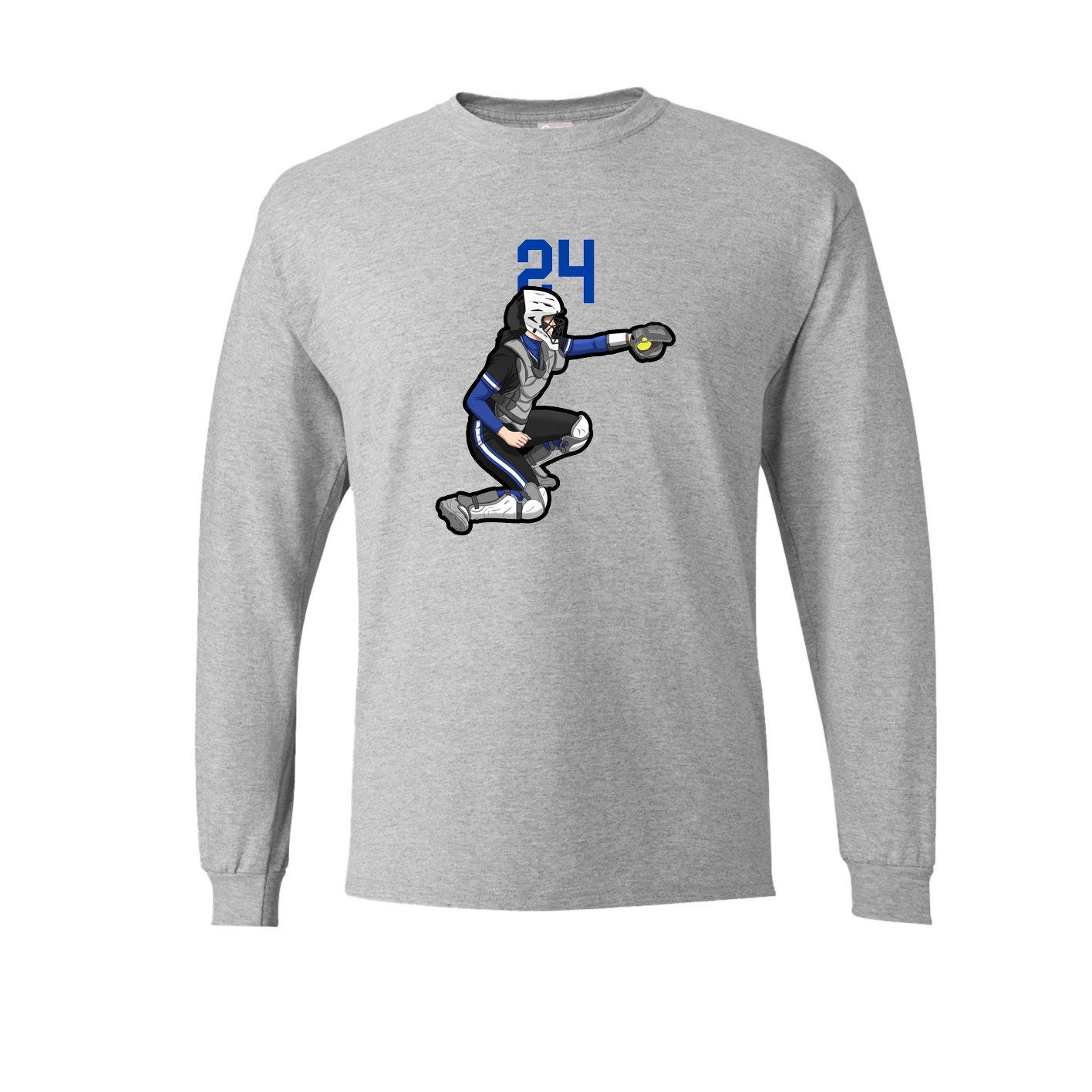 Long Sleeve Tee — Number Top in Grey