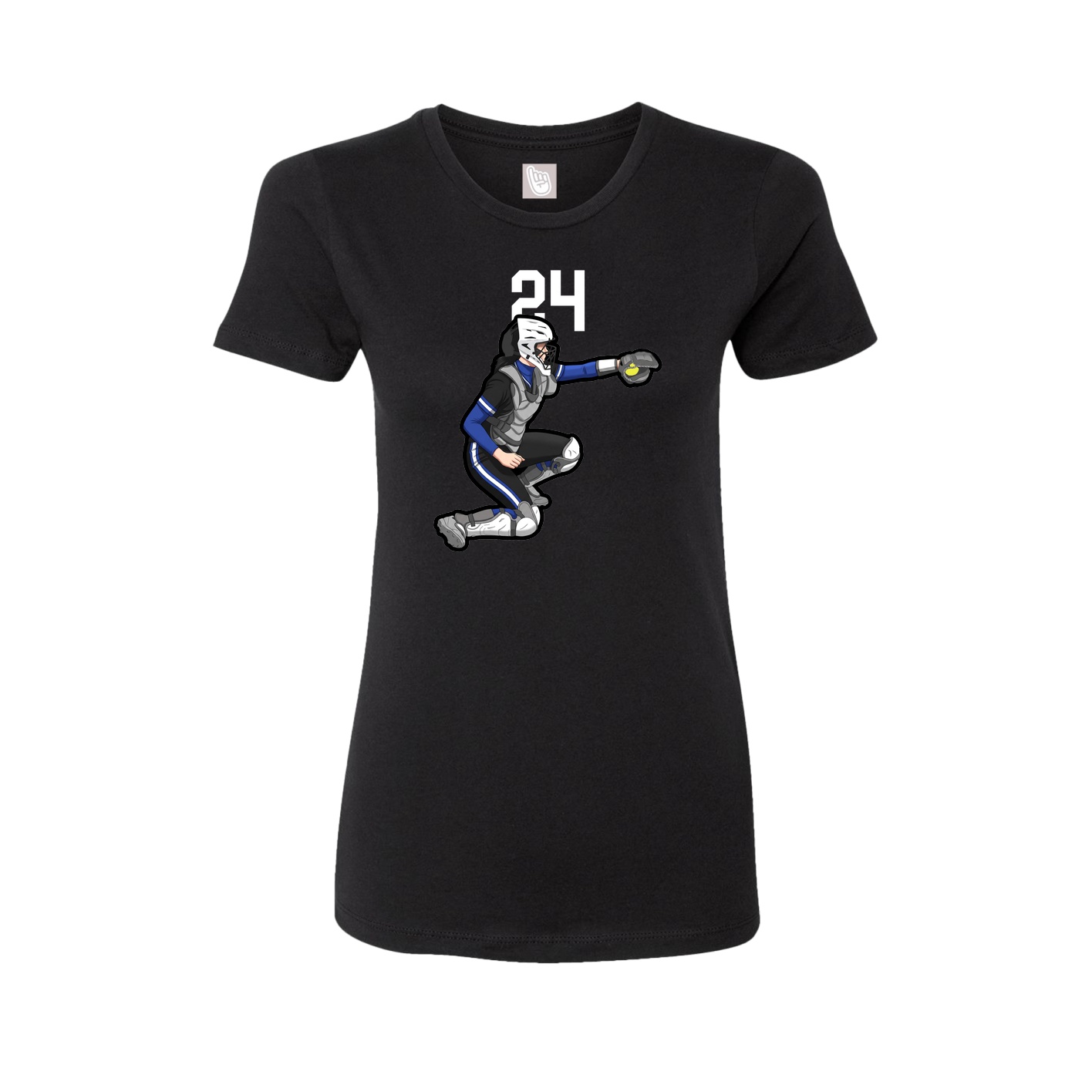Fitted Women's Tee — Number Top in Black