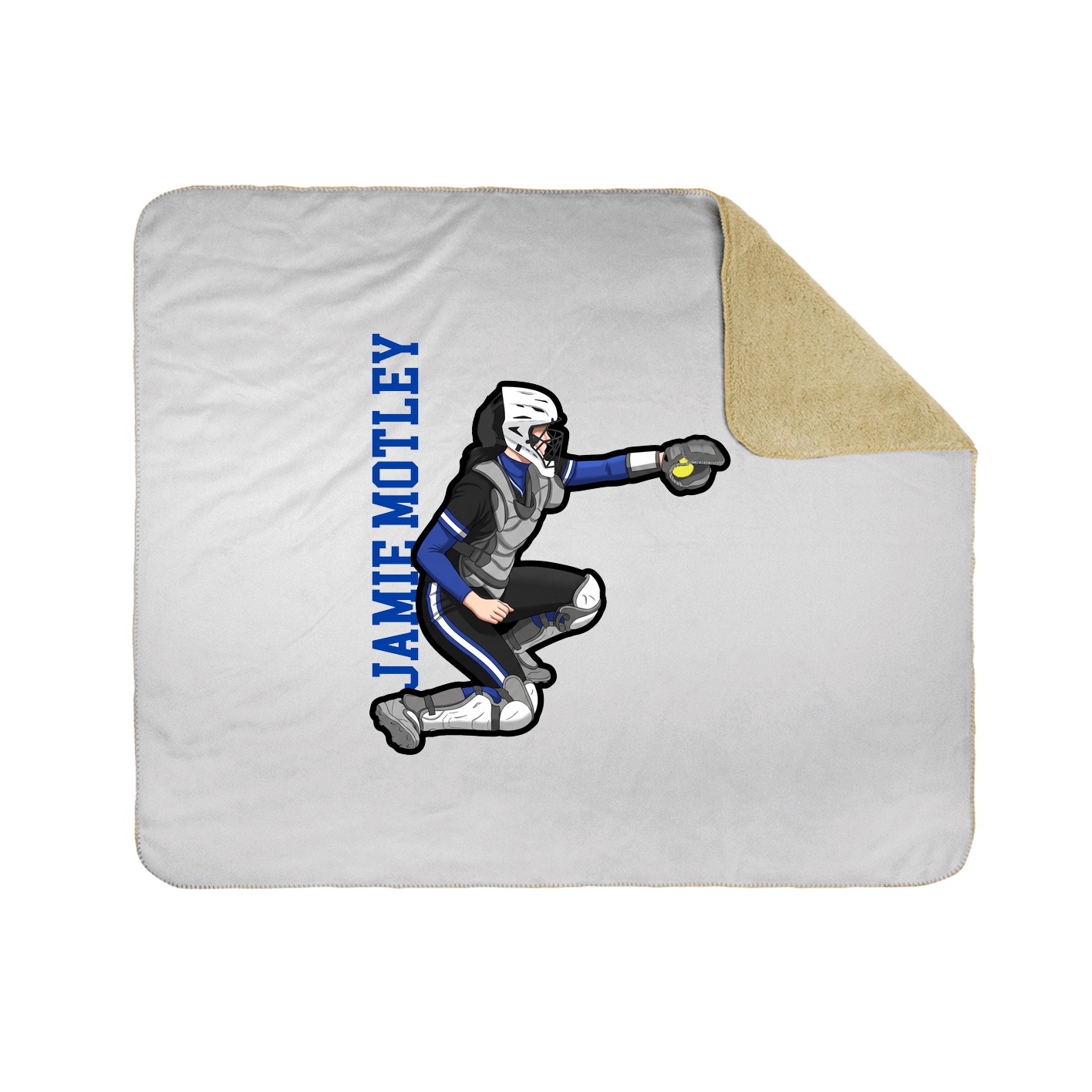 Throw Blanket — Name Vertical in White