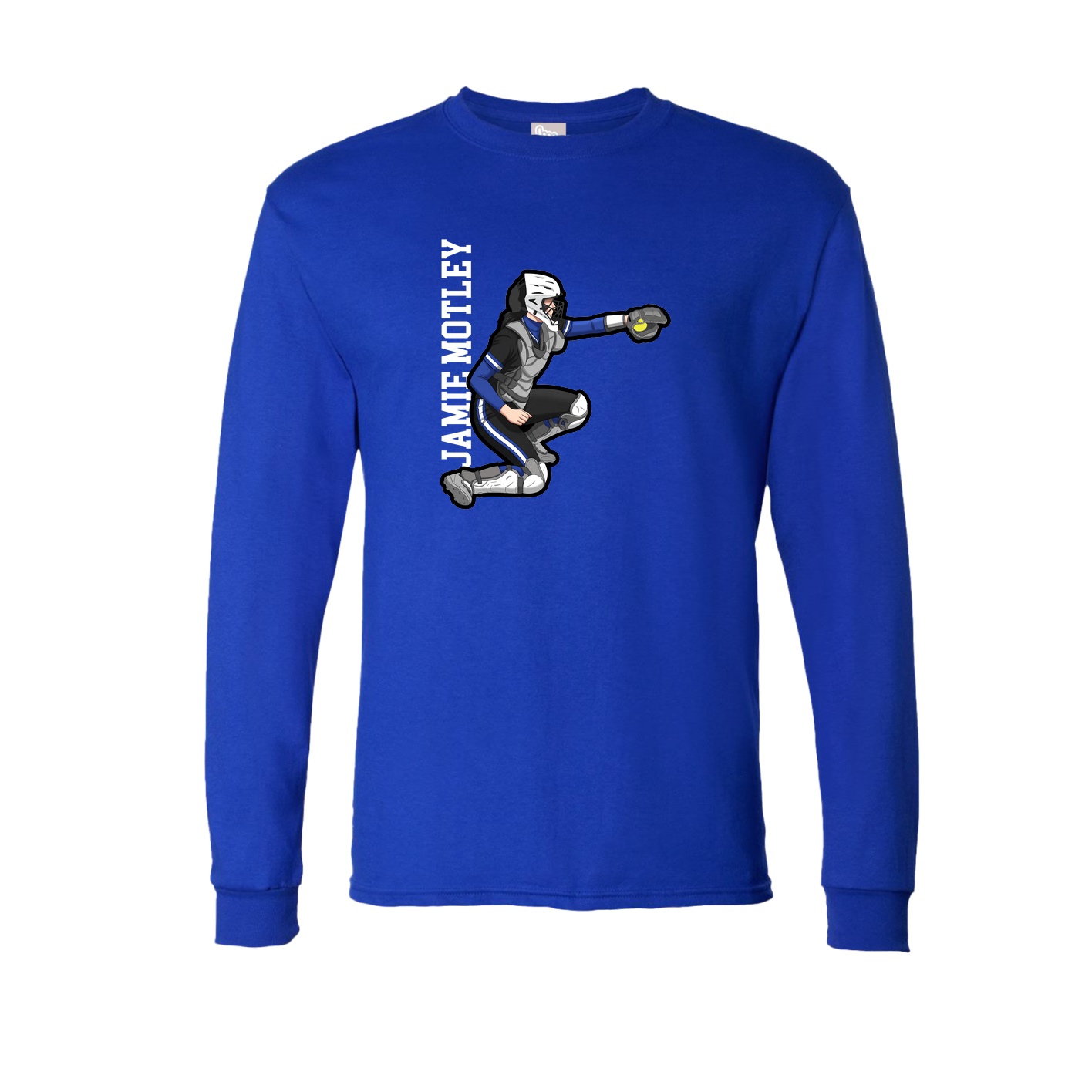 Long Sleeve Tee — Name Vertical in Royal