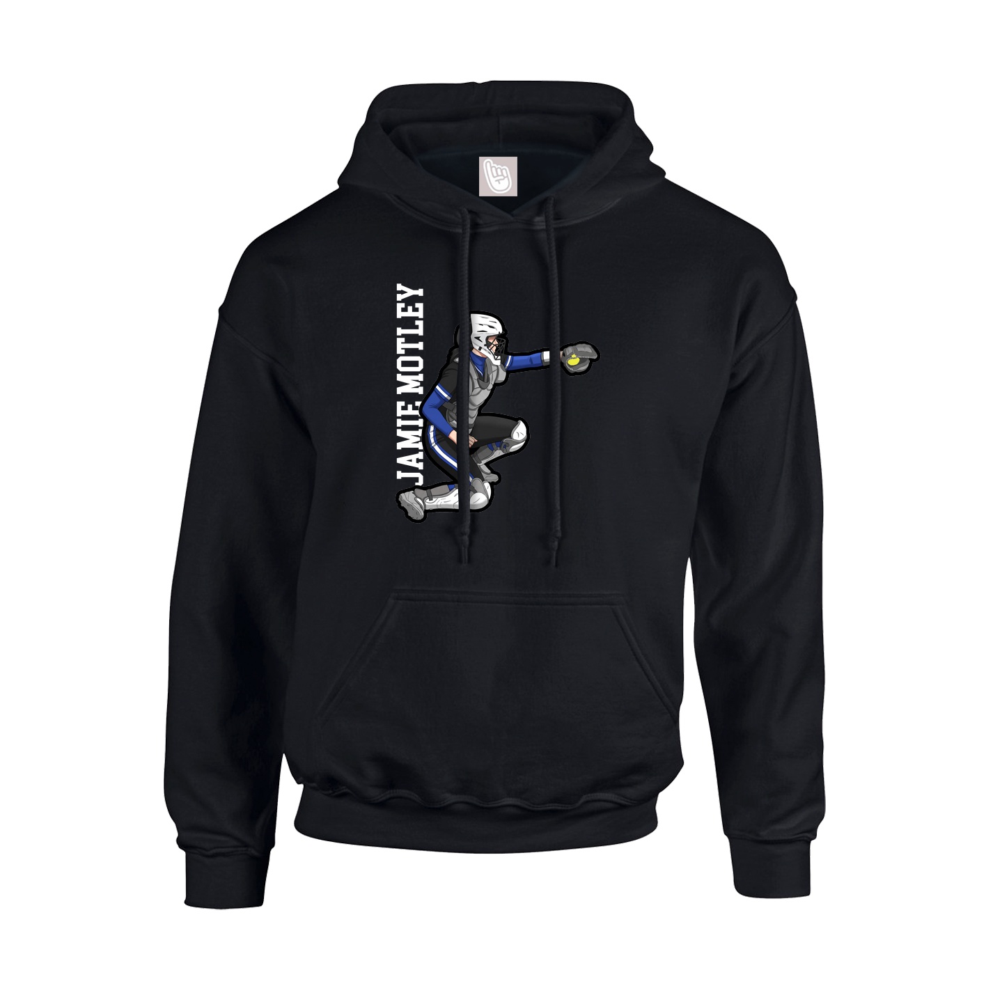 Hoodie — Name Vertical in Black