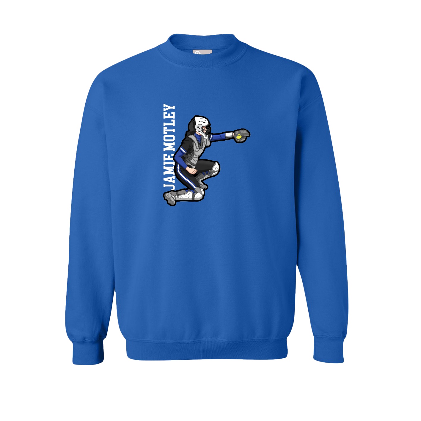 Fleece Crew — Name Vertical in Royal
