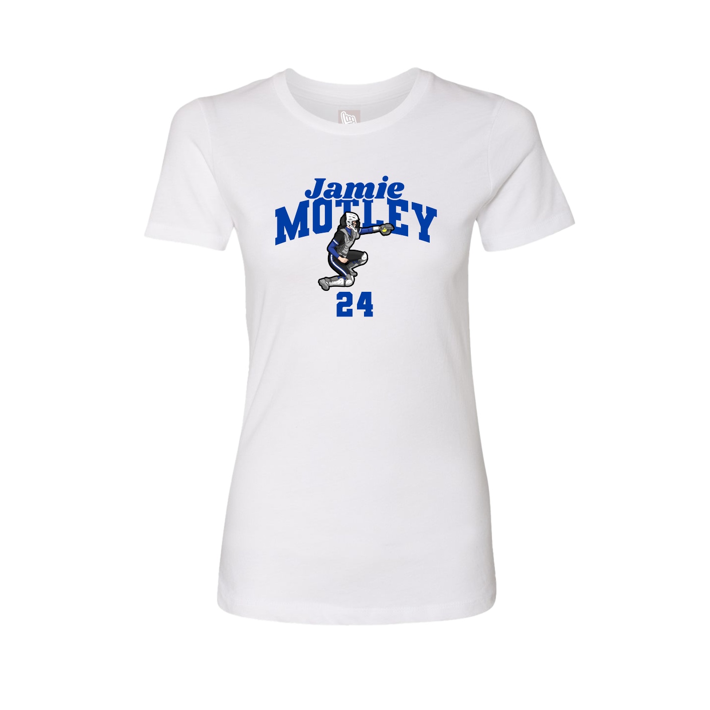 Fitted Women's Tee — Signature Arch in White