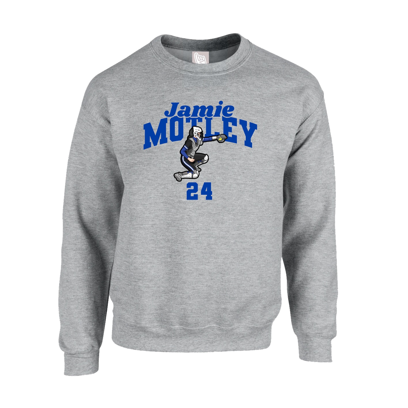 Fleece Crew — Signature Arch in Grey