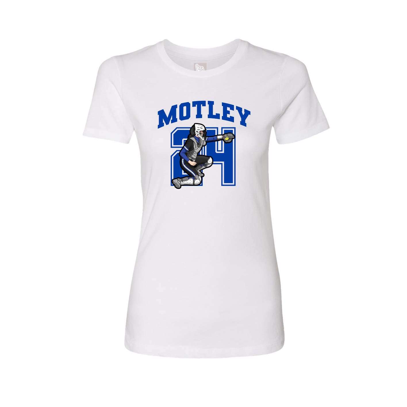 Fitted Women's Tee — Number in White
