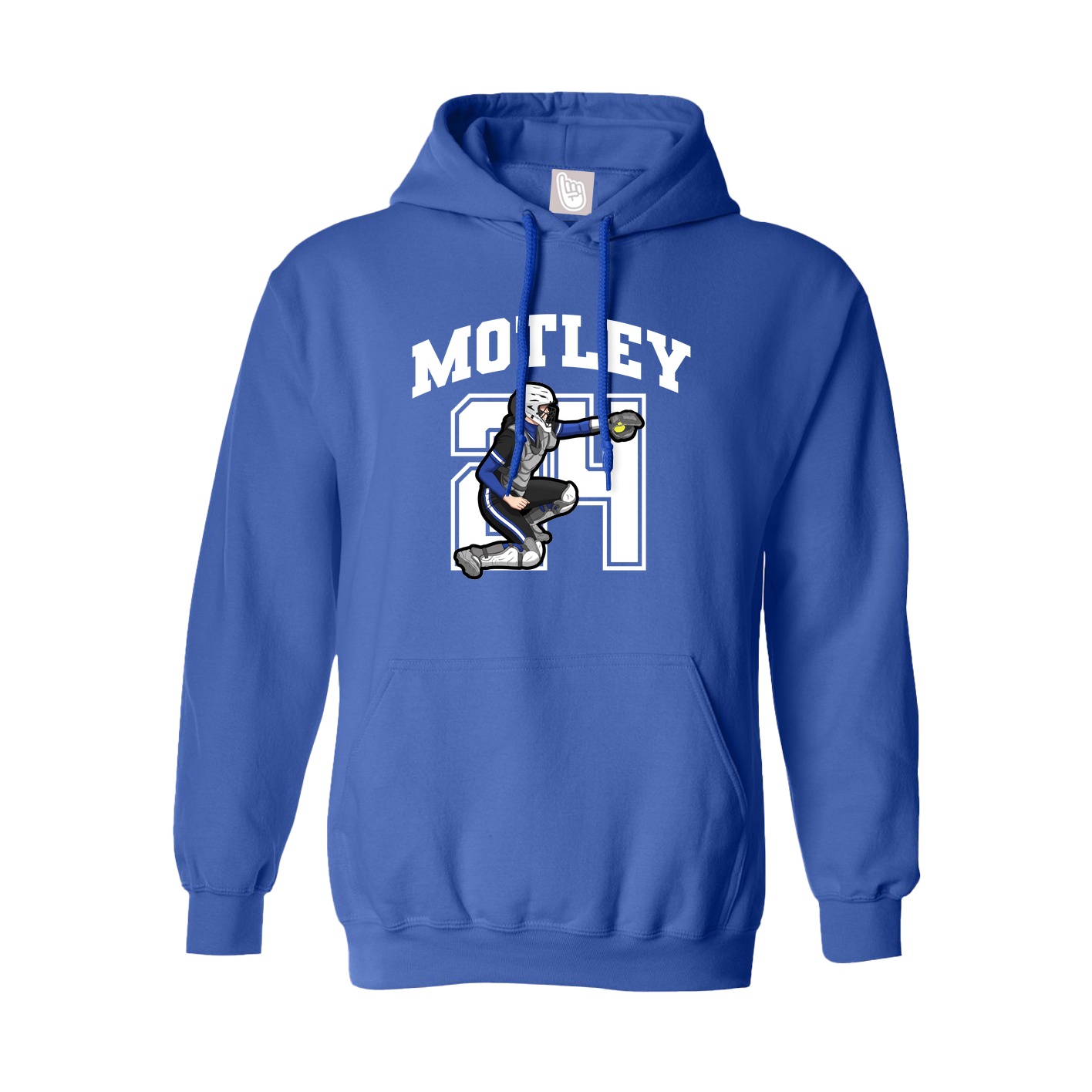 Youth Hoodie — Number in Royal