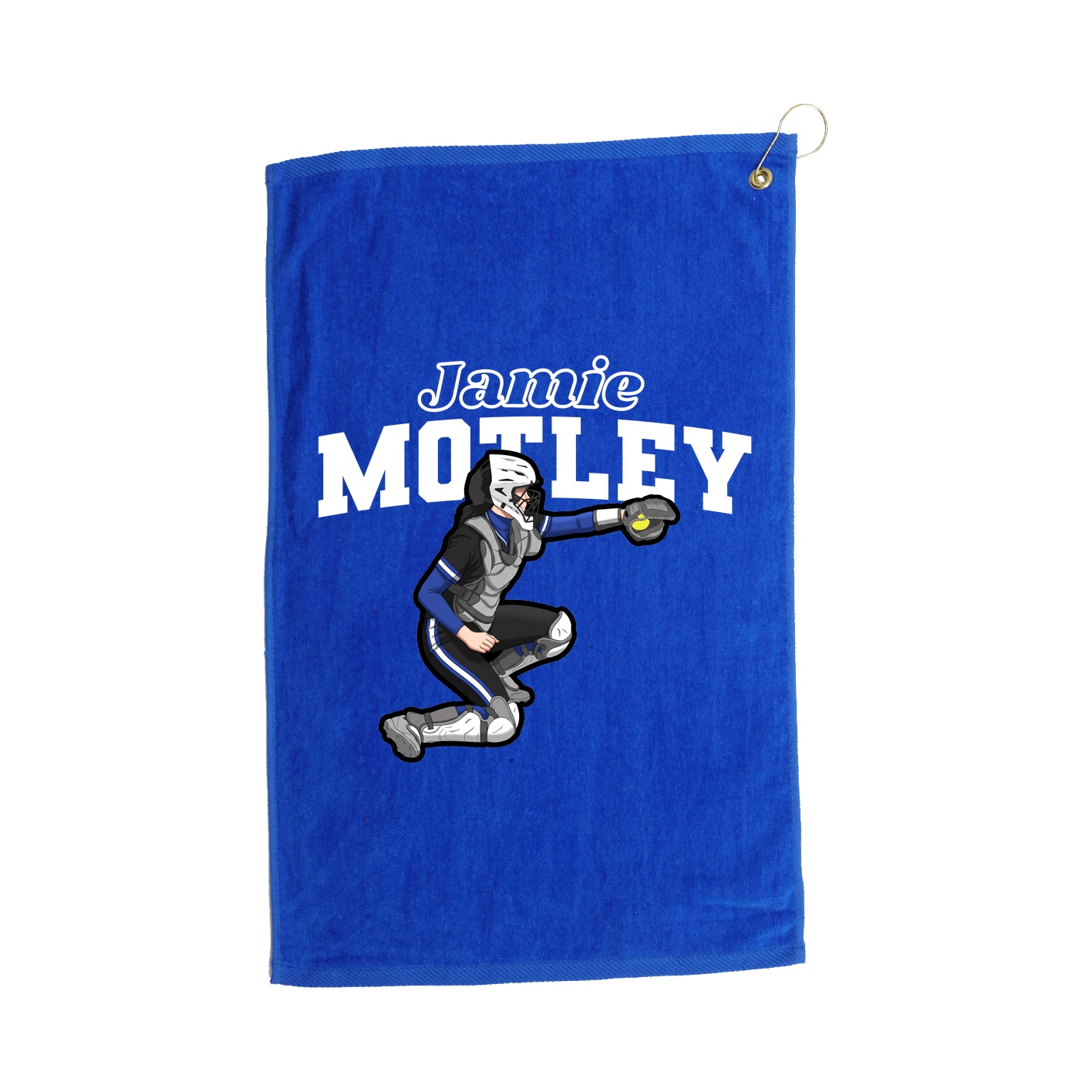 Golf Towel — Name Arch in Royal