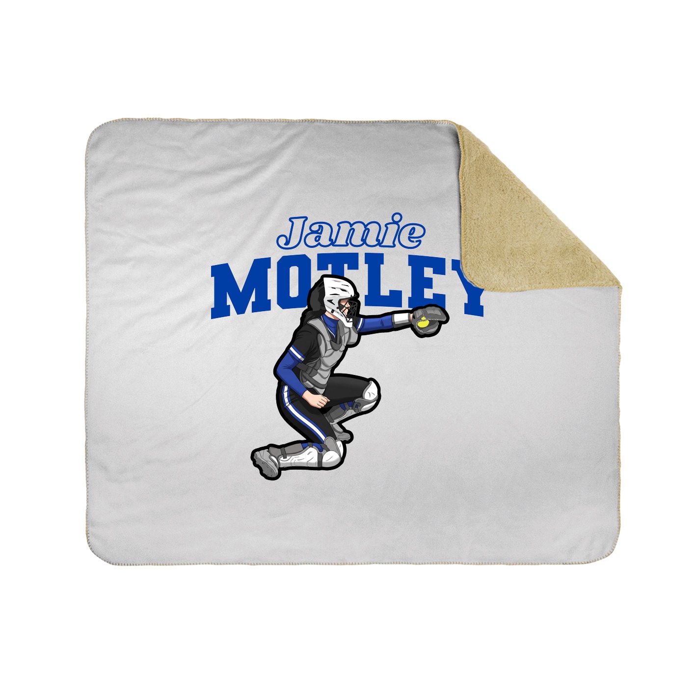 Throw Blanket — Name Arch in White