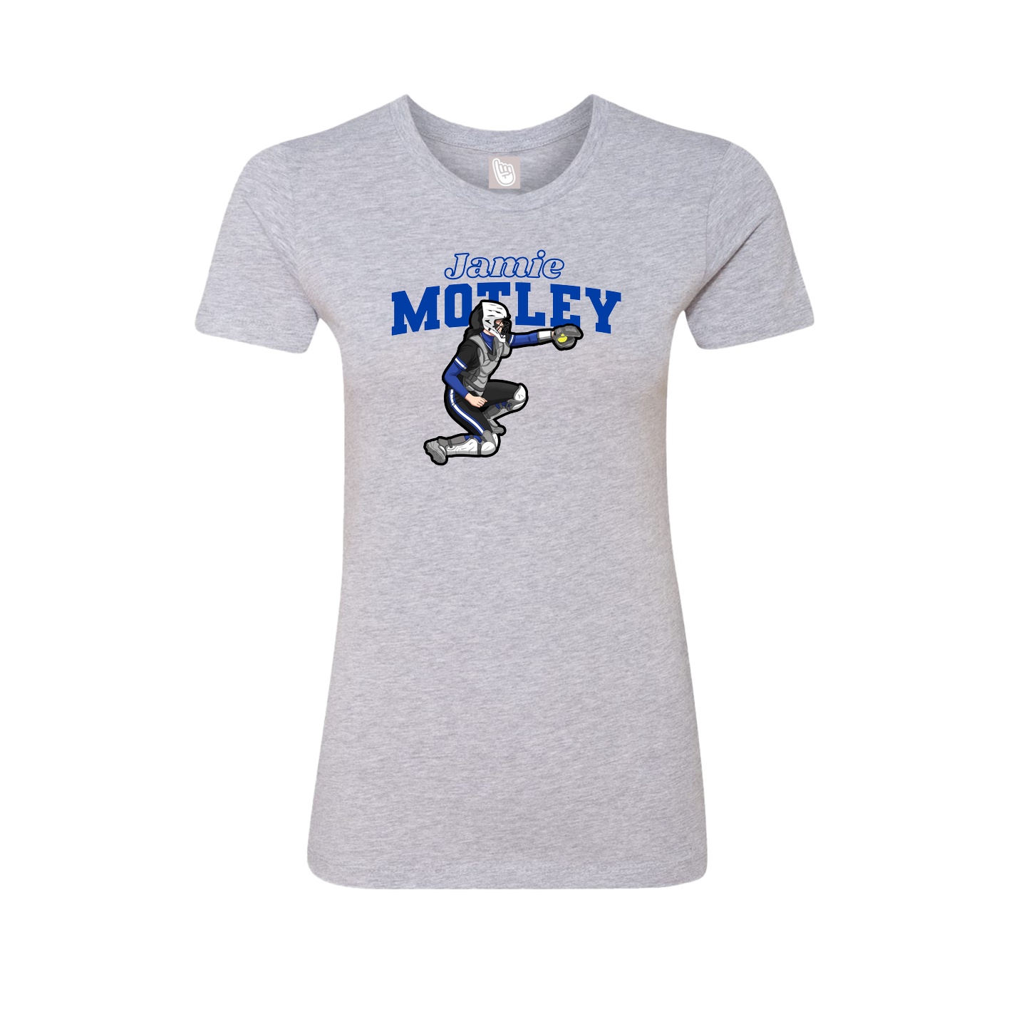 Fitted Women's Tee — Name Arch in Grey