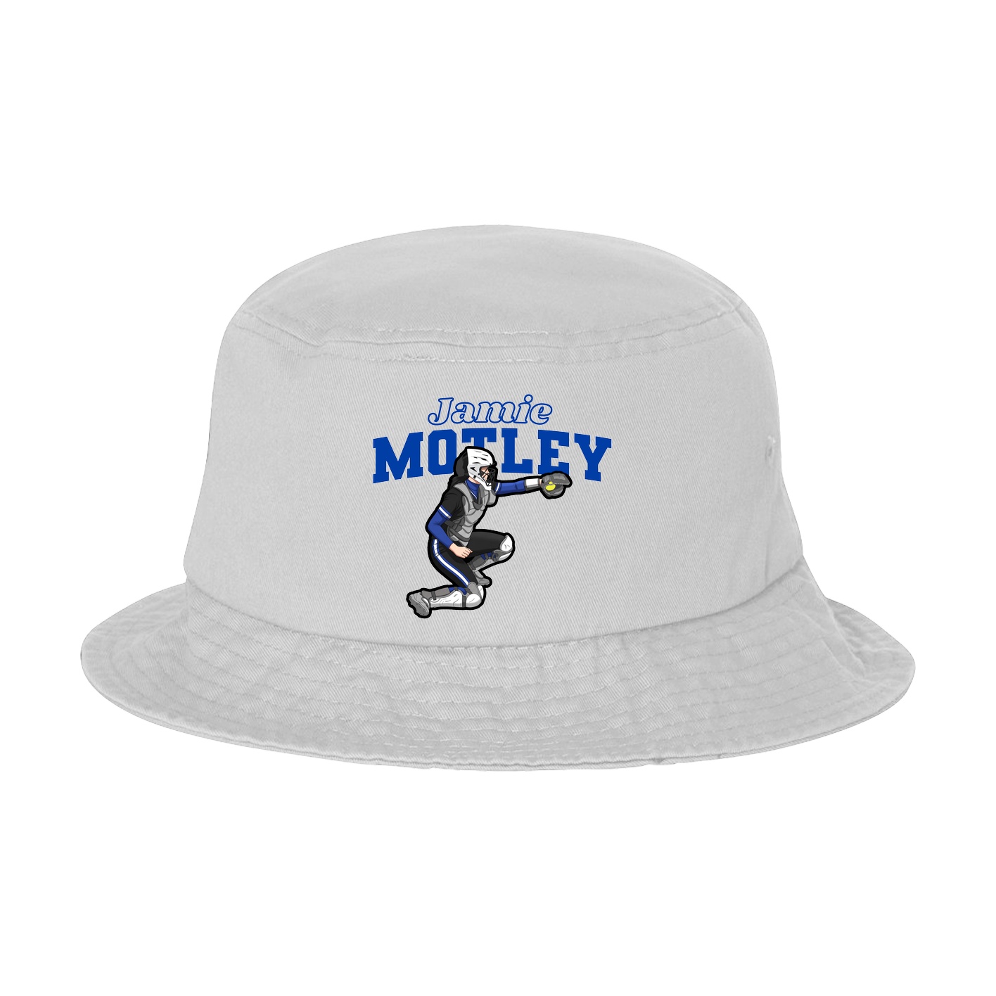 Bucket Cap — Name Arch in White