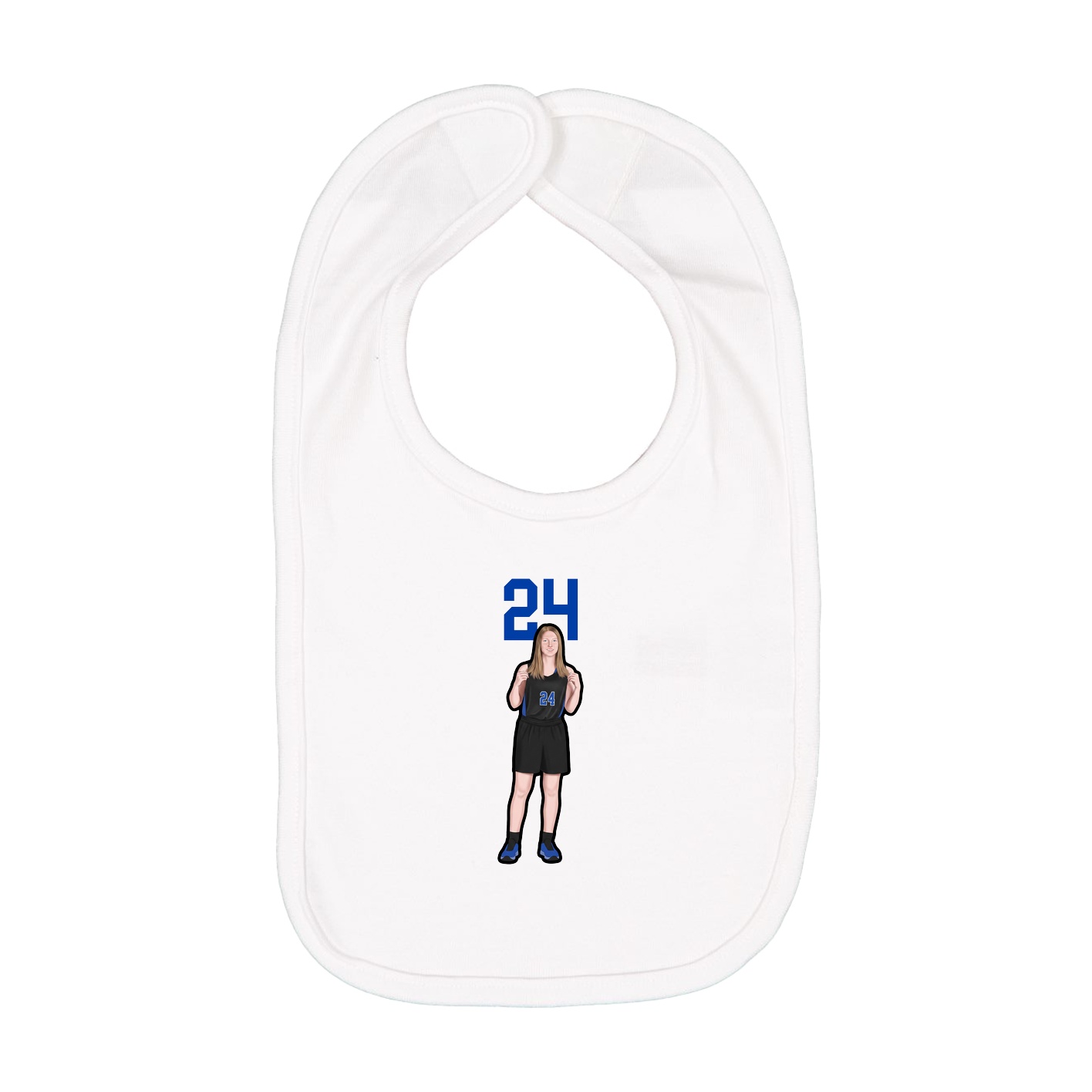 Infant Bib — Number Top in White
