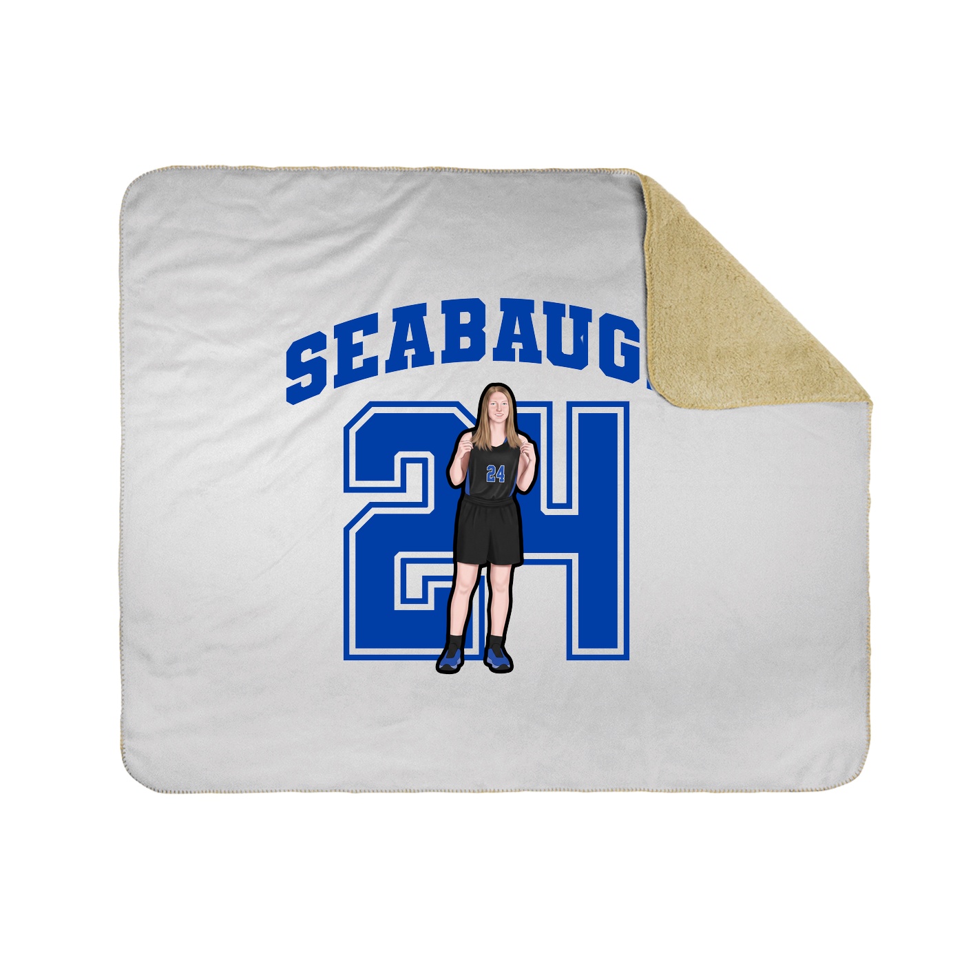 Throw Blanket — Number in White