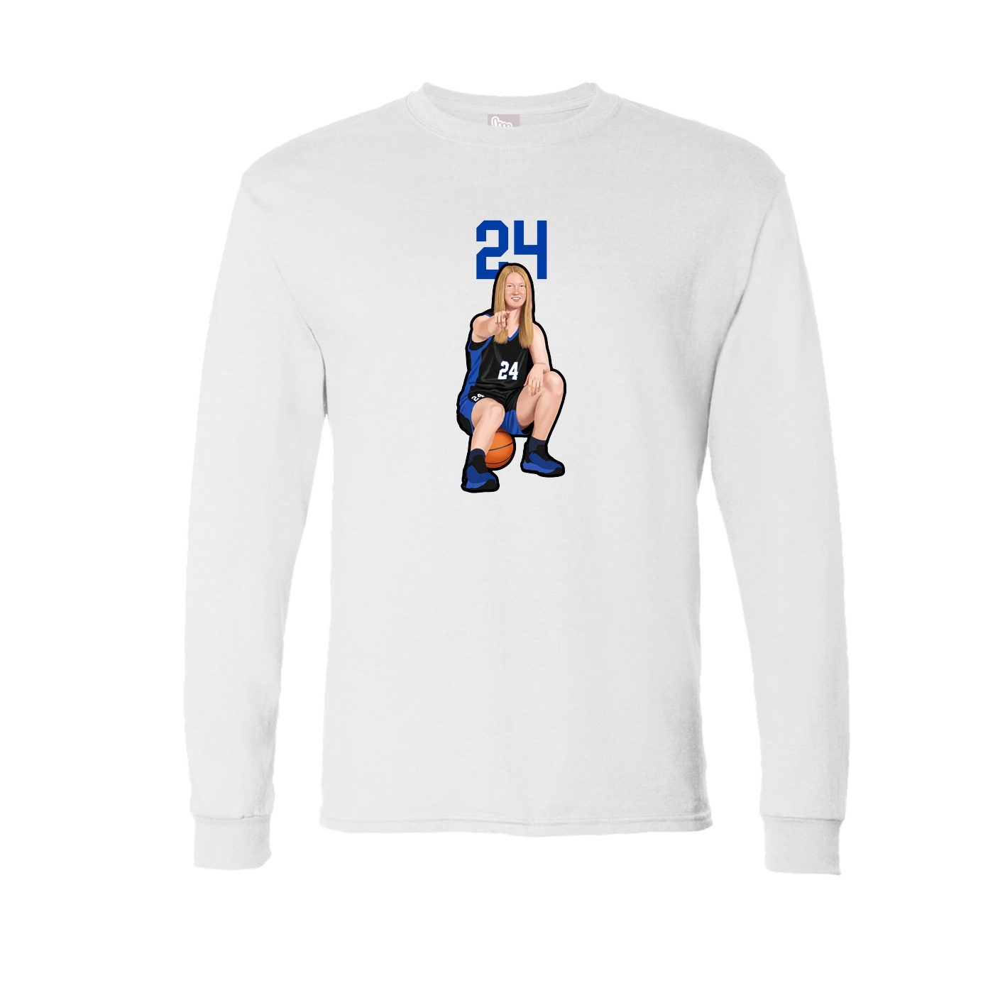 Long Sleeve Tee — Number Top in White