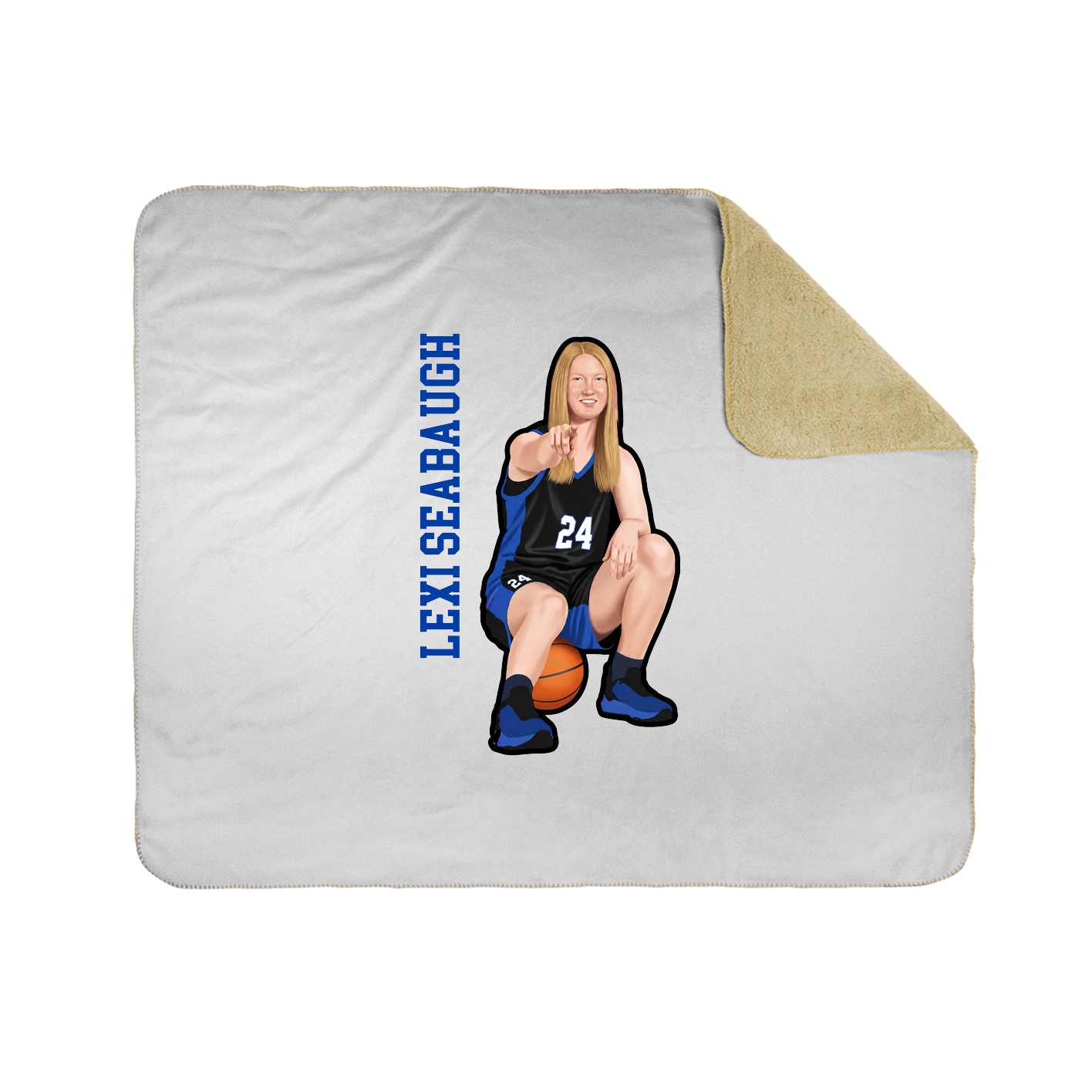 Throw Blanket — Name Vertical in White
