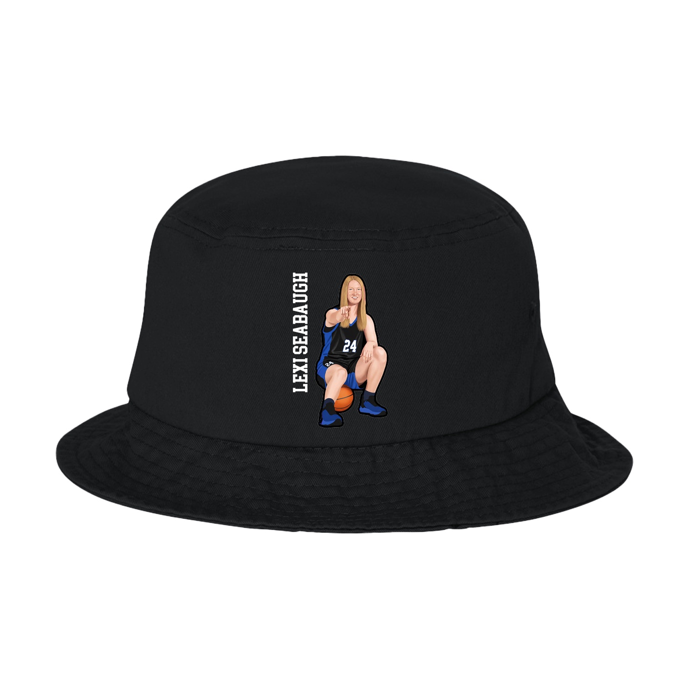 Bucket Cap — Name Vertical in Black