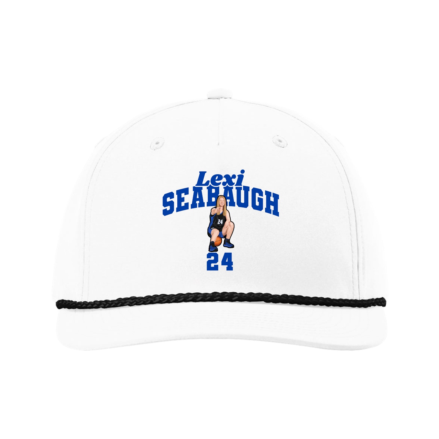 Five-Panel Classic Rope Cap — Signature Arch in White