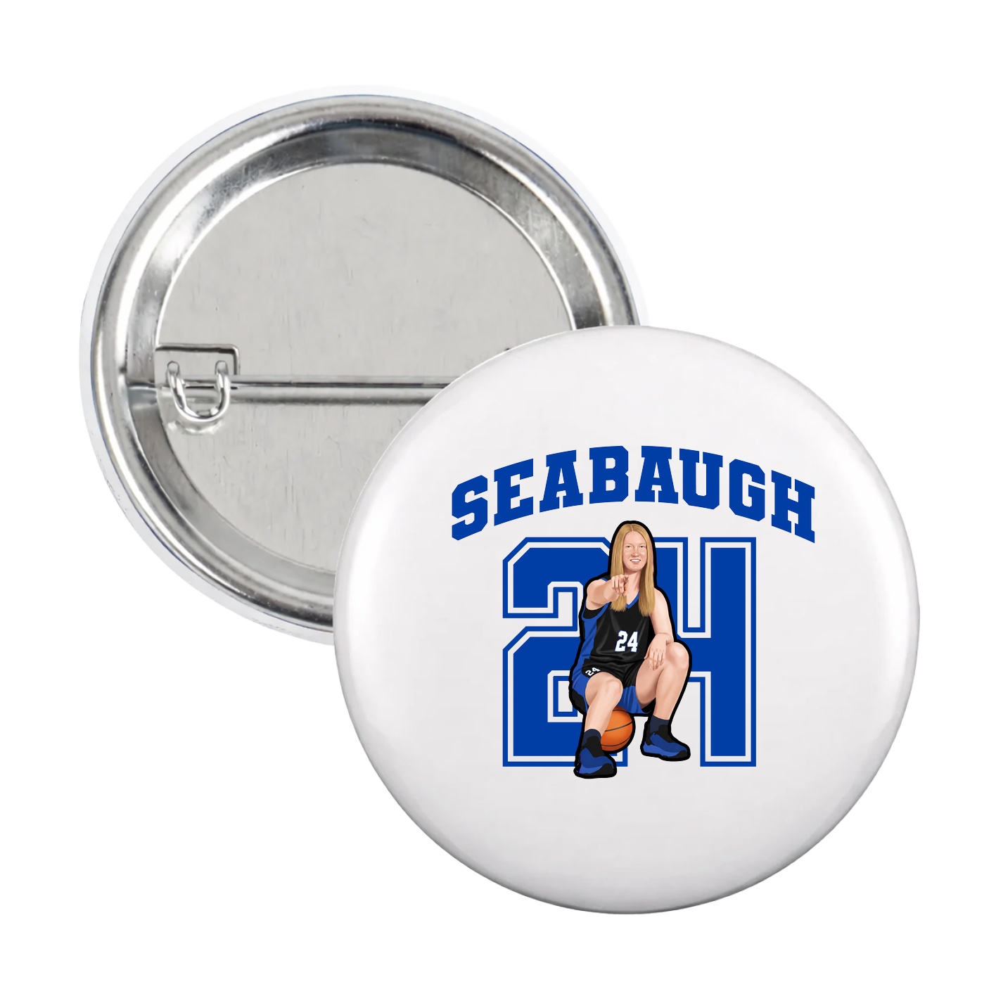 Game Day Button — Number in White